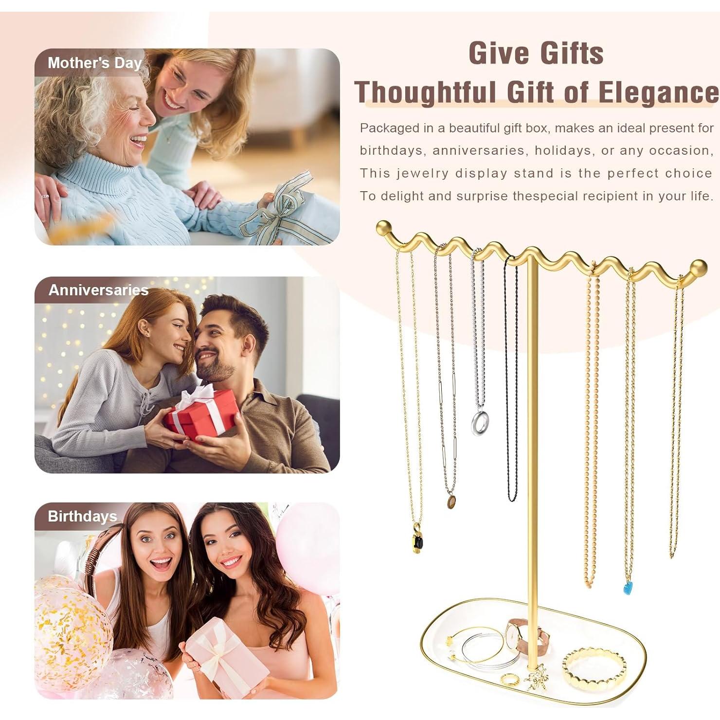 Soporte para Joyería Saydear Blanco y Dorado 30.48 cm