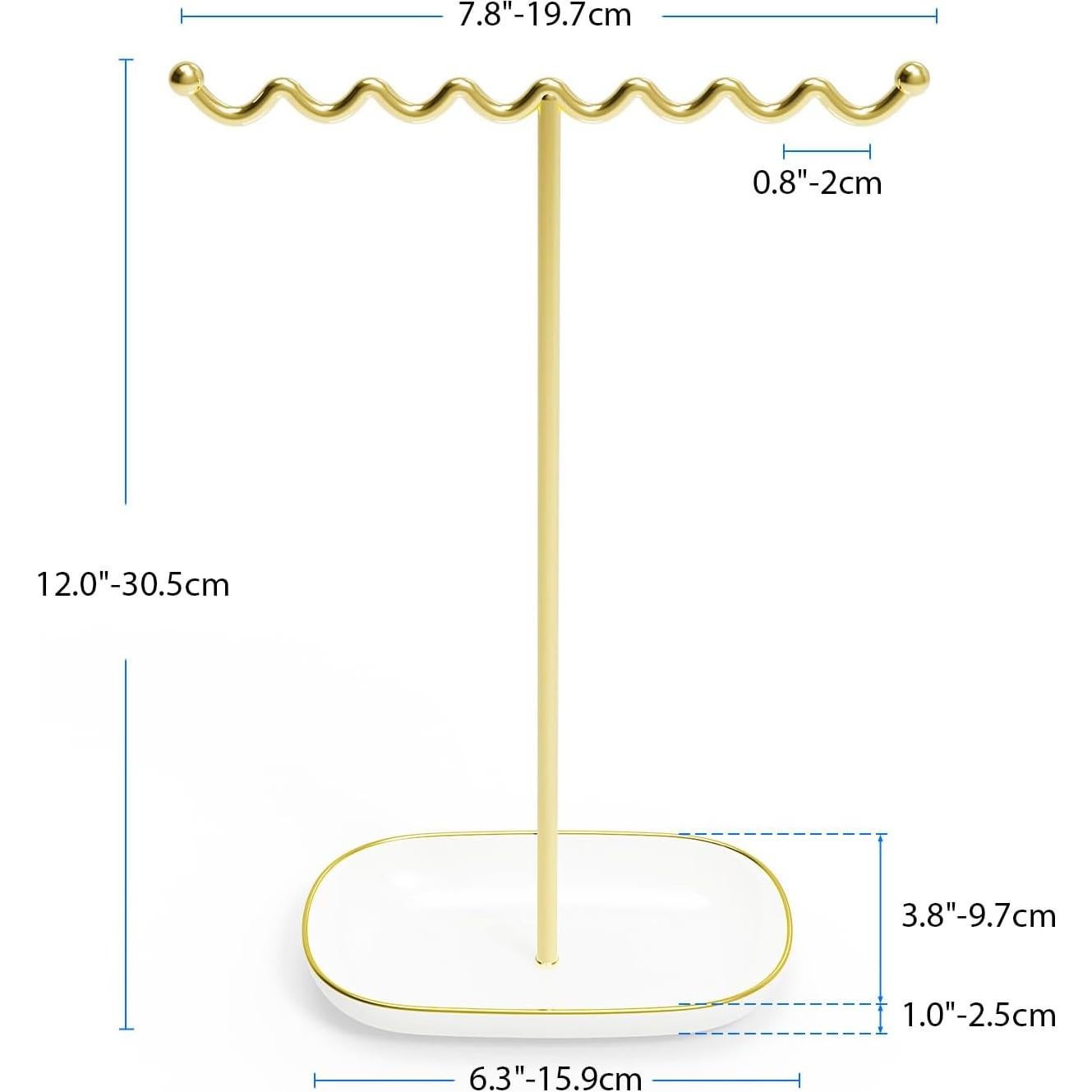 Soporte para Joyería Saydear Blanco y Dorado 30.48 cm
