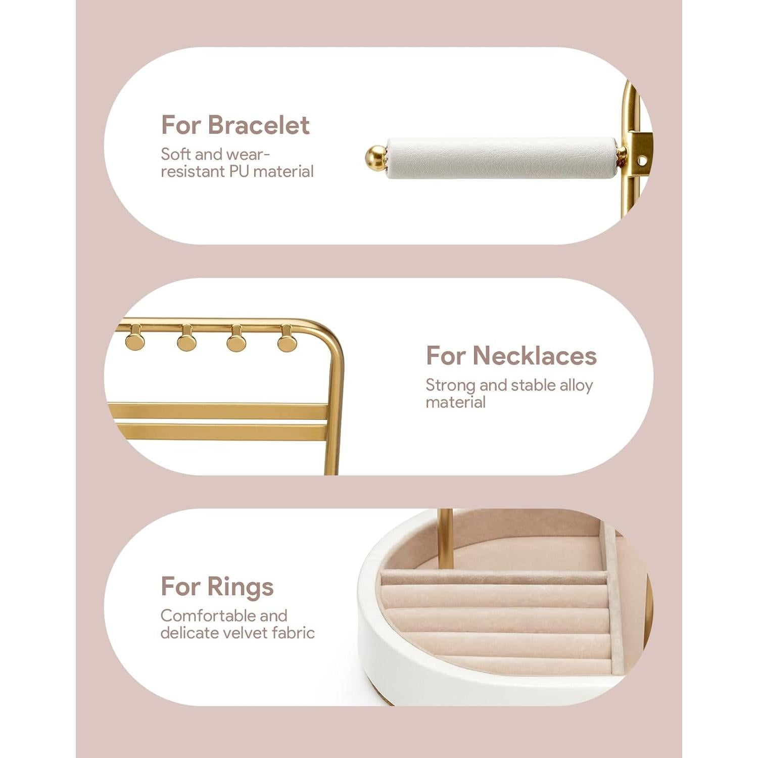 Organizador de Joyería ChuStory Dorado con Terciopelo 31.5 cm