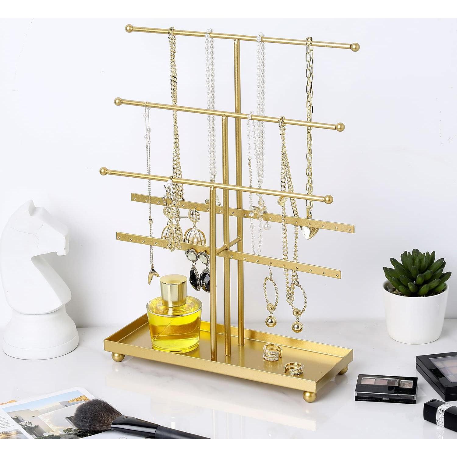 Soporte Organizador de Joyería MyGift Dorado 5 Niveles