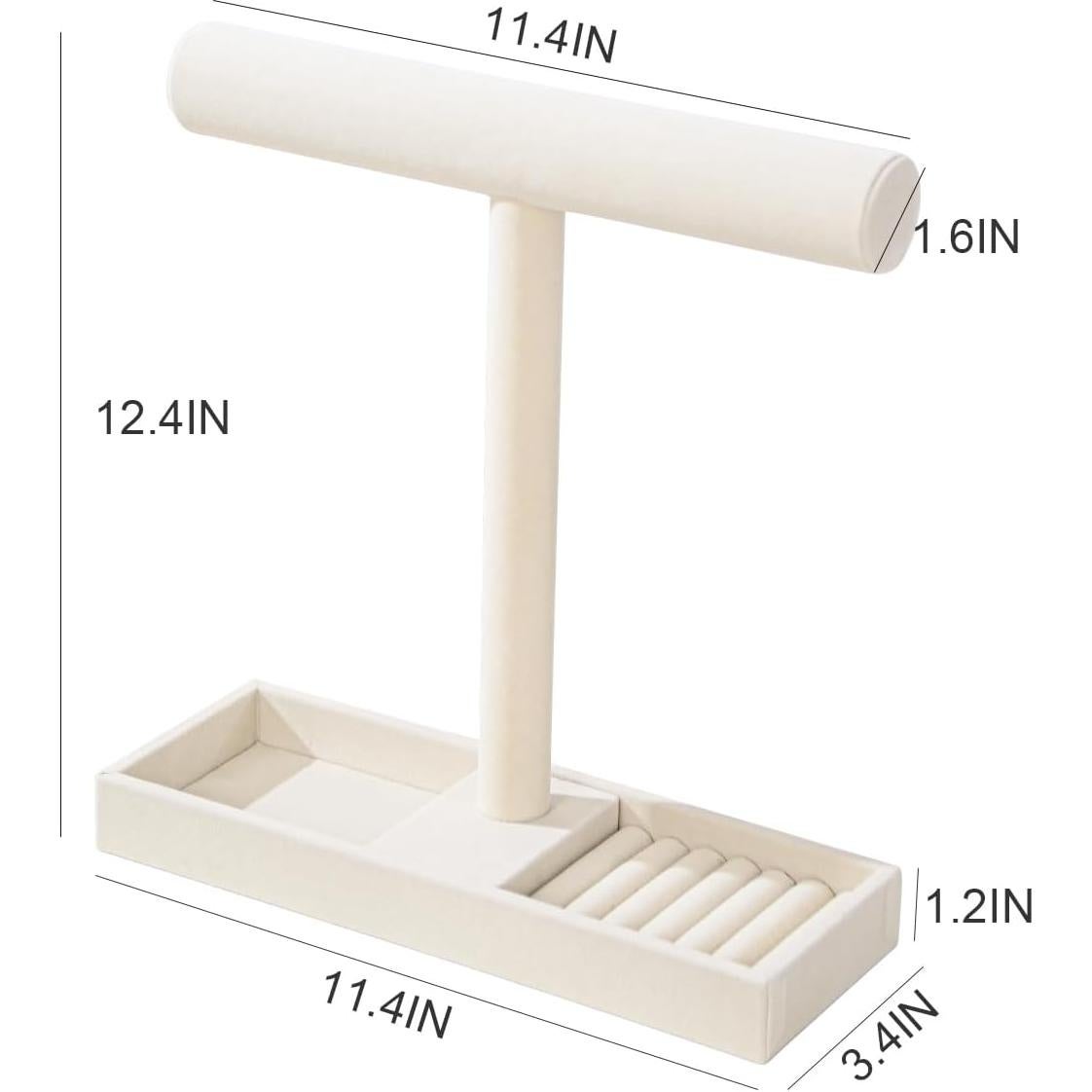 Soporte de Joyería Justsoso Beige para Collares y Anillos