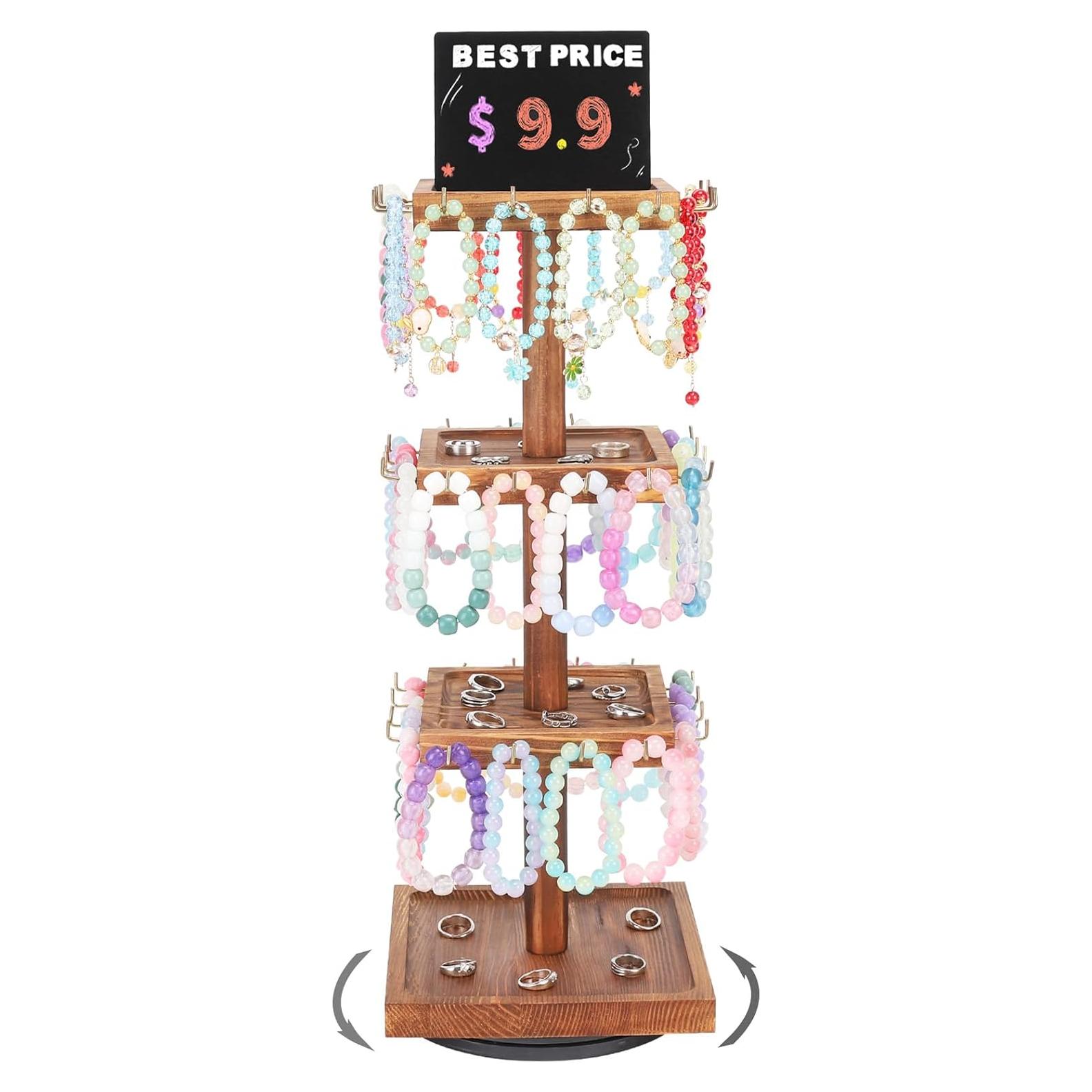 Soporte de Joyería Giratorio BDBDYEAY con 48 Ganchos y Bandejas