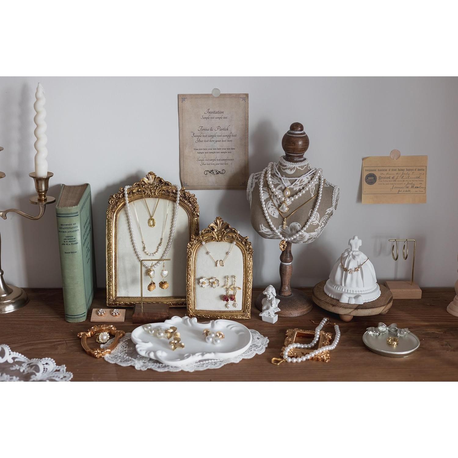 Soporte de Joyería HSDDHOME Vintage 2 Piezas Terciopelo