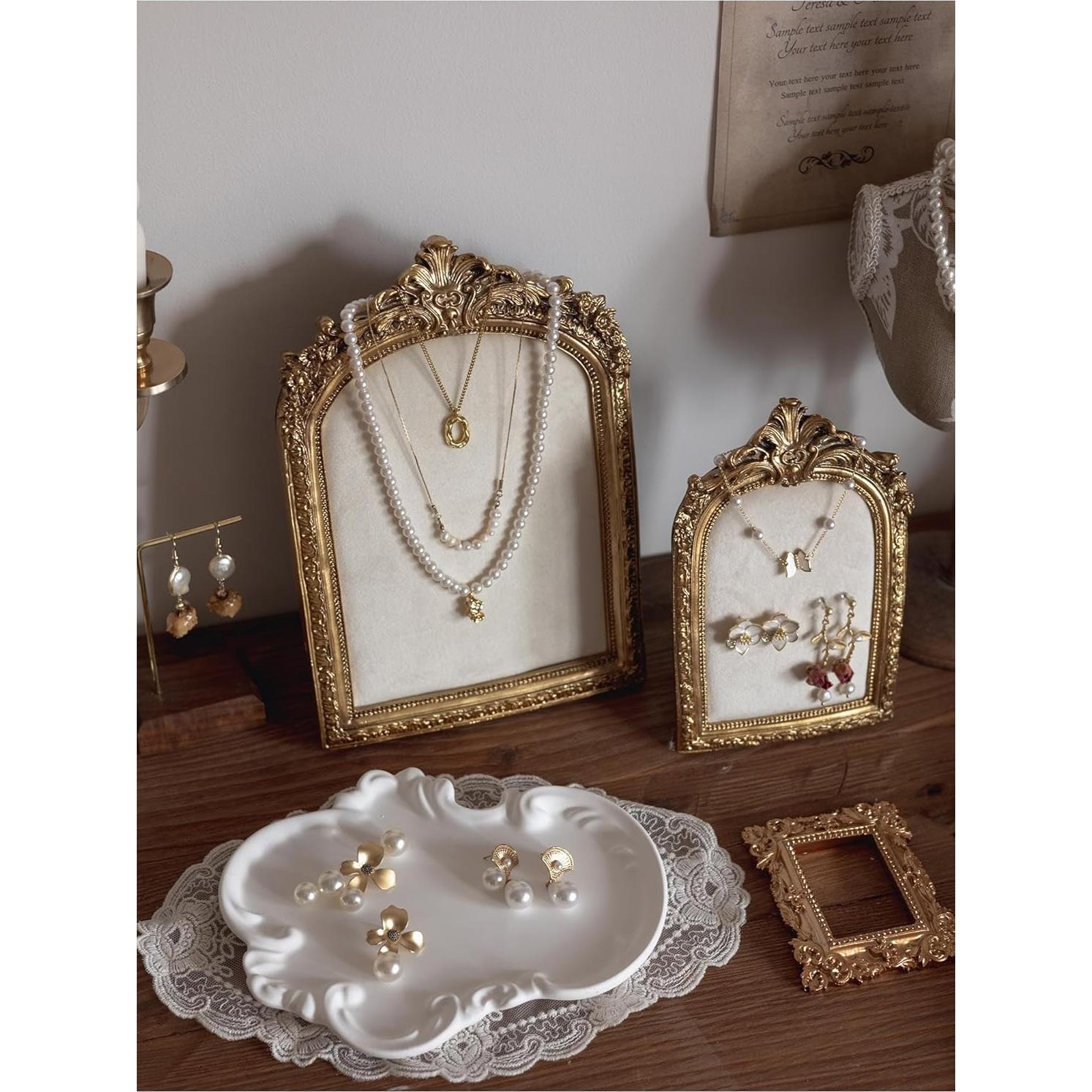 Soporte de Joyería HSDDHOME Vintage 2 Piezas Terciopelo