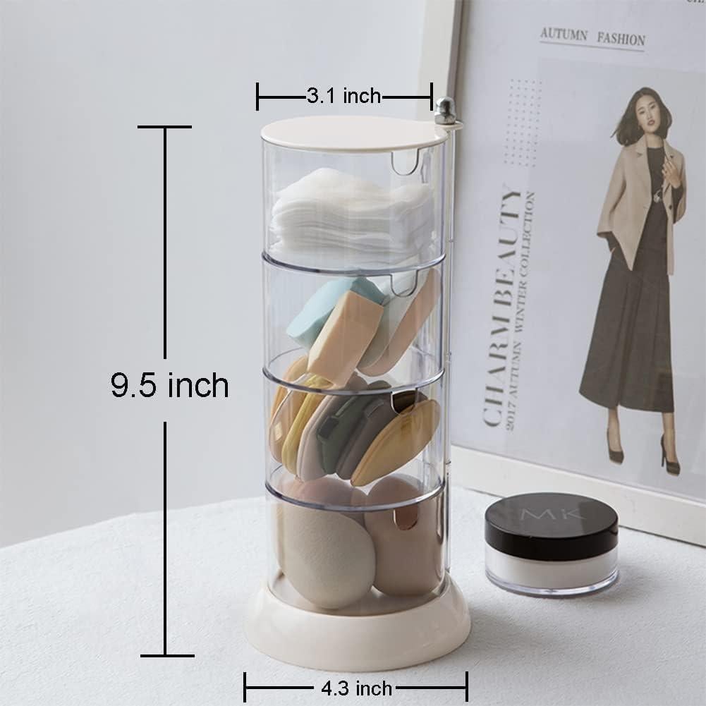 Caja de Joyería YIEZI Transparente 4 Capas Rotativa 360°