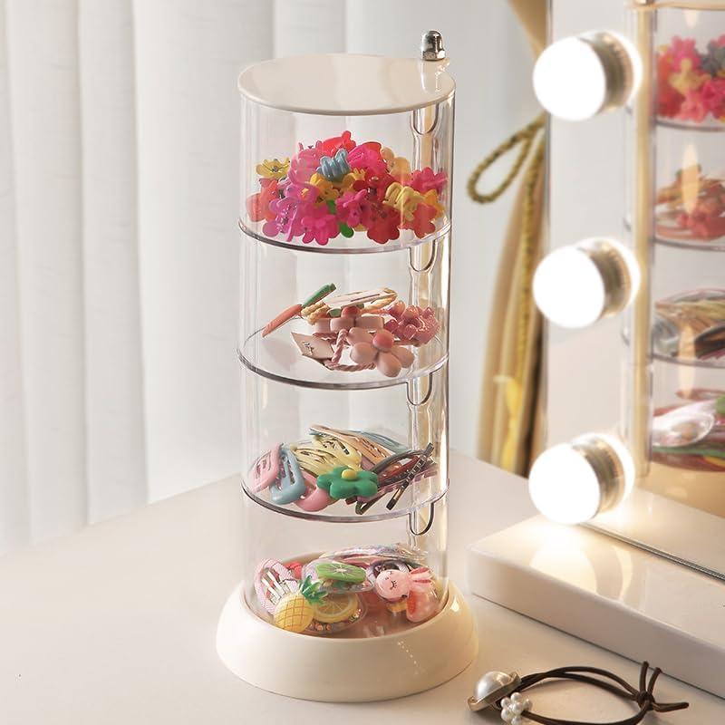Caja de Joyería YIEZI Transparente 4 Capas Rotativa 360°