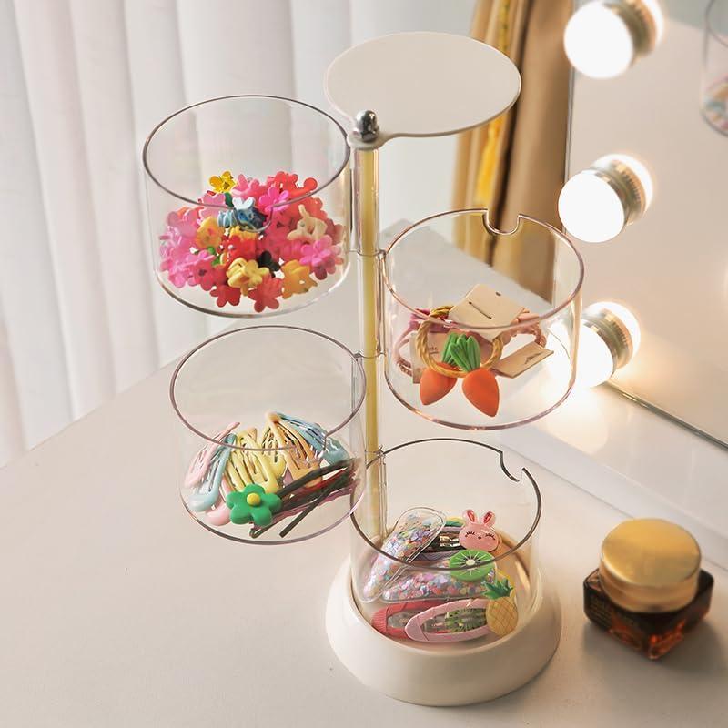 Caja de Joyería YIEZI Transparente 4 Capas Rotativa 360°