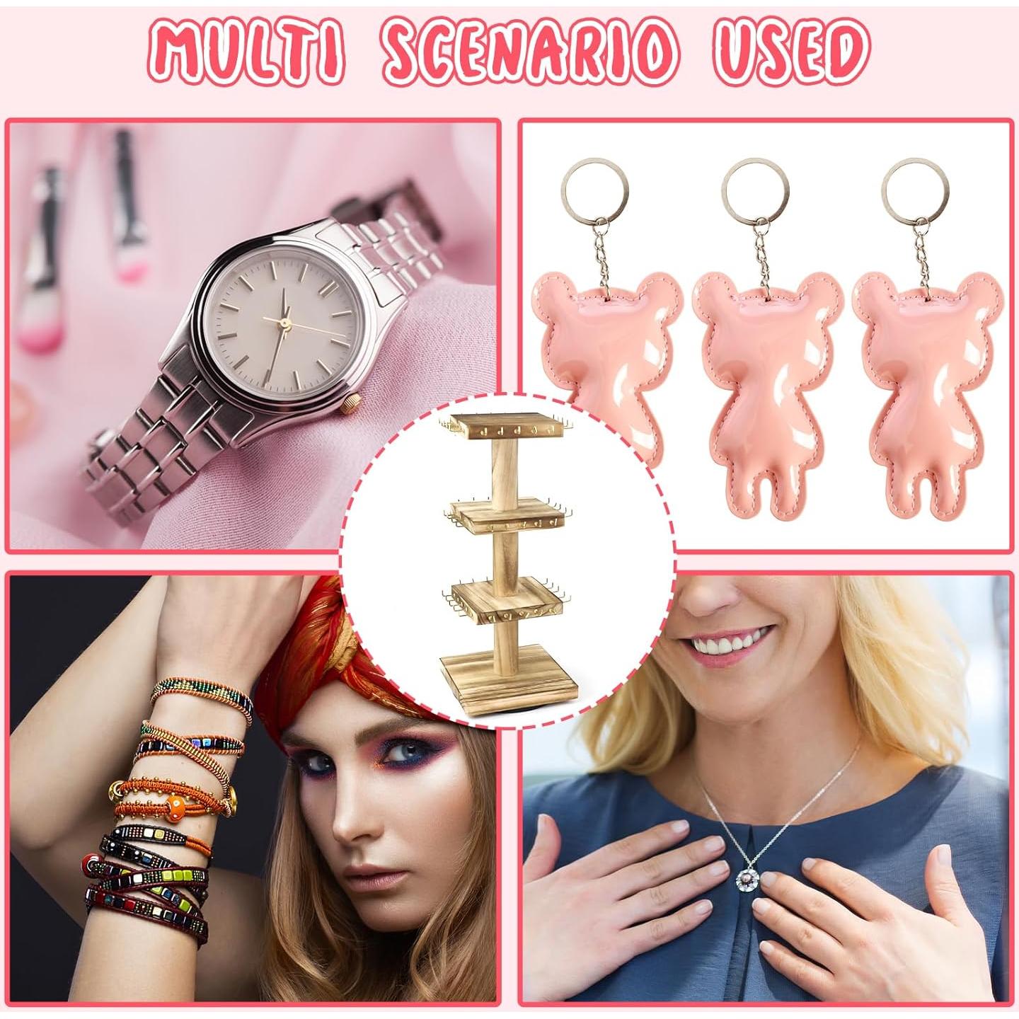 Soporte de Joyería ERTIUANIO Rotatorio 3 Niveles 60 Ganchos