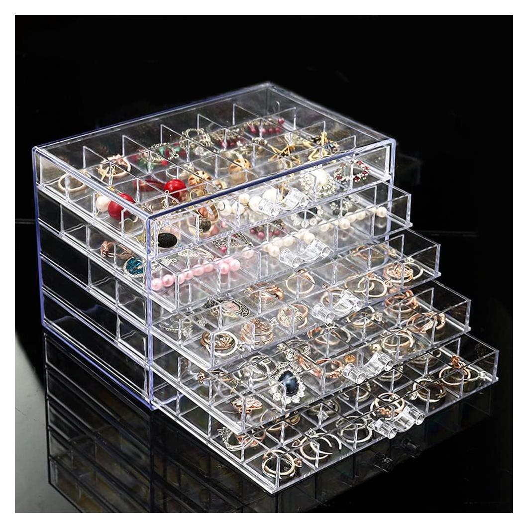 Organizador de Joyería YUFONG Acrílico Transparente 5 Cajones