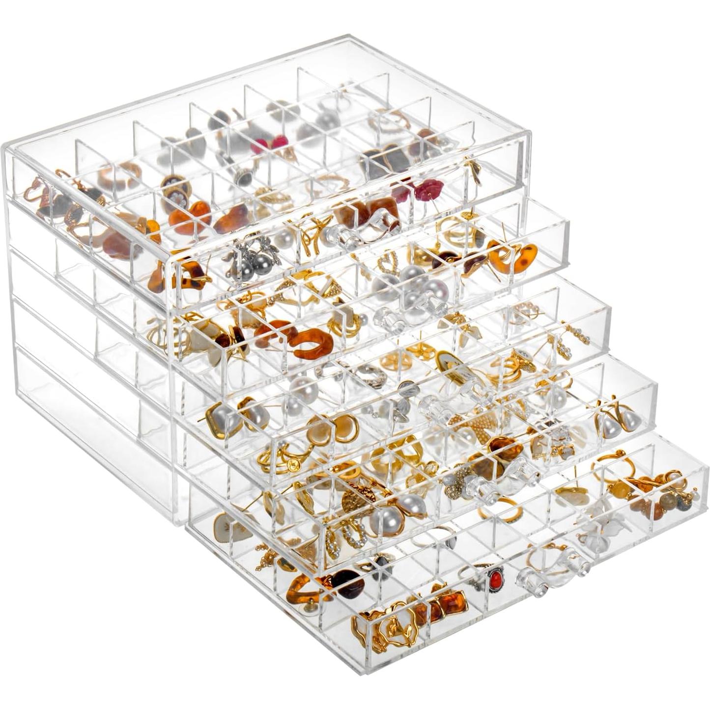 Organizador de Joyería YUFONG Acrílico Transparente 5 Cajones