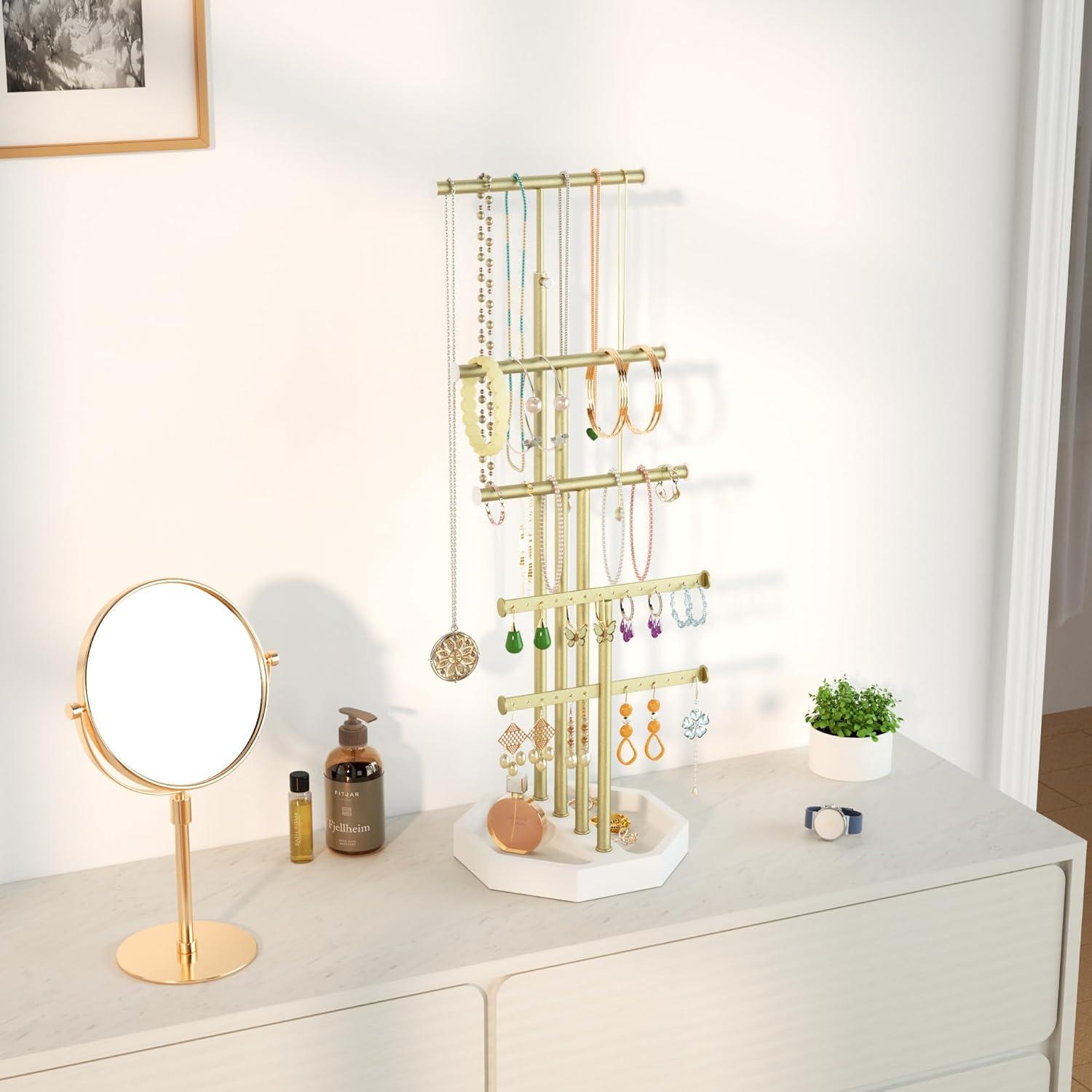 Organizador de Joyería SRIWATANA, Soporte 5 Niveles, Madera