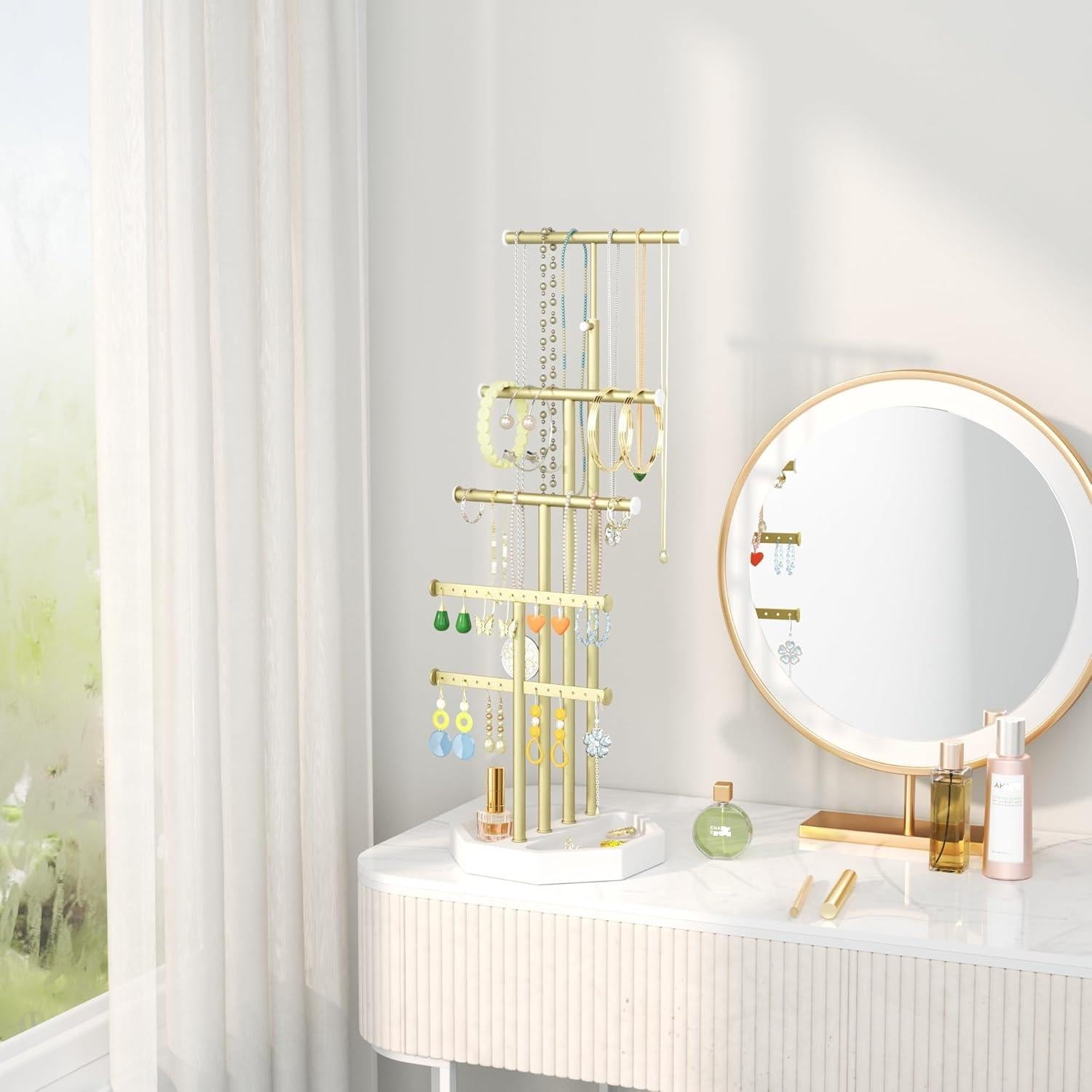 Organizador de Joyería SRIWATANA, Soporte 5 Niveles, Madera