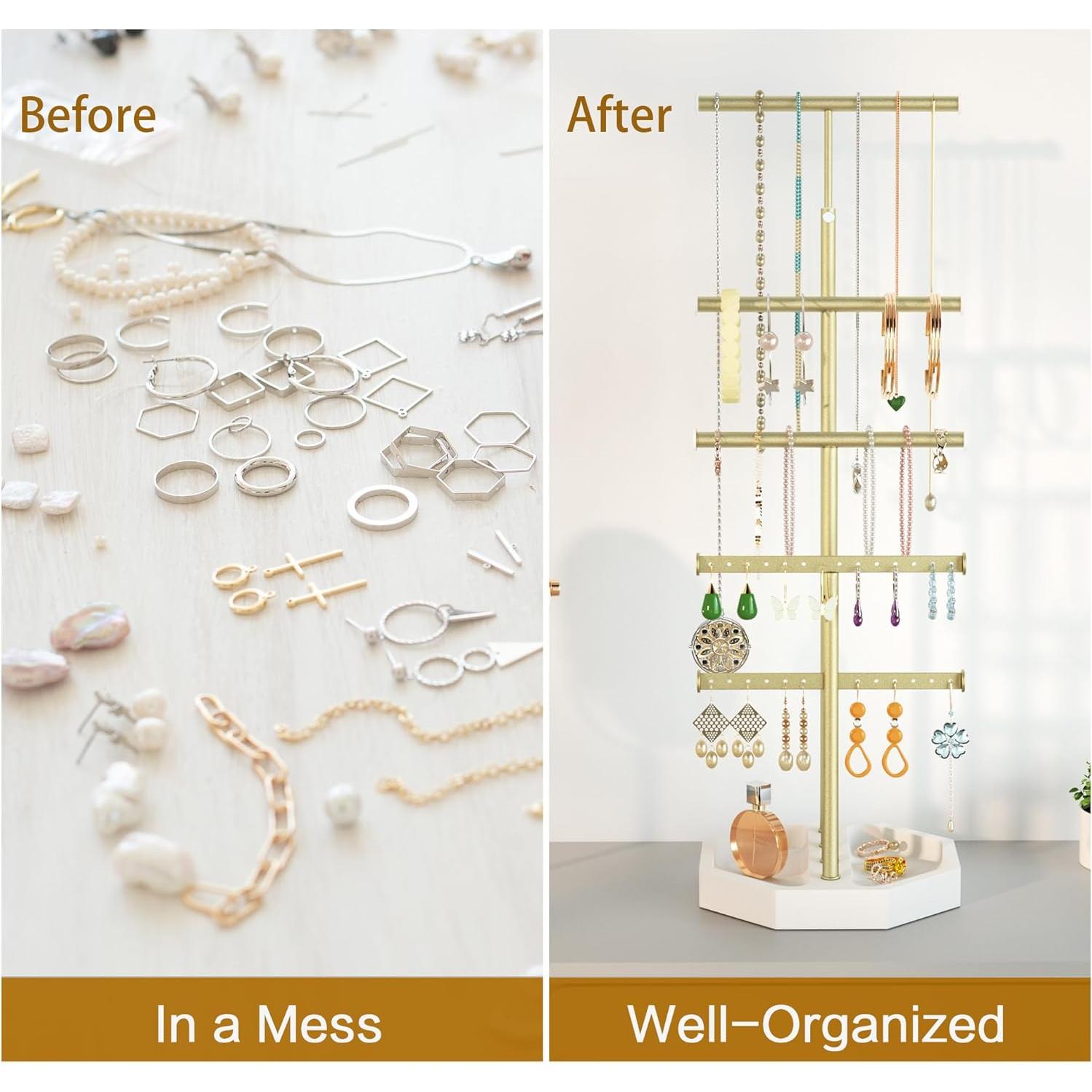 Organizador de Joyería SRIWATANA, Soporte 5 Niveles, Madera