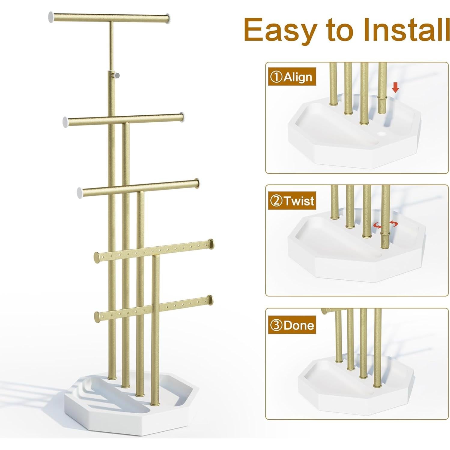 Organizador de Joyería SRIWATANA, Soporte 5 Niveles, Madera