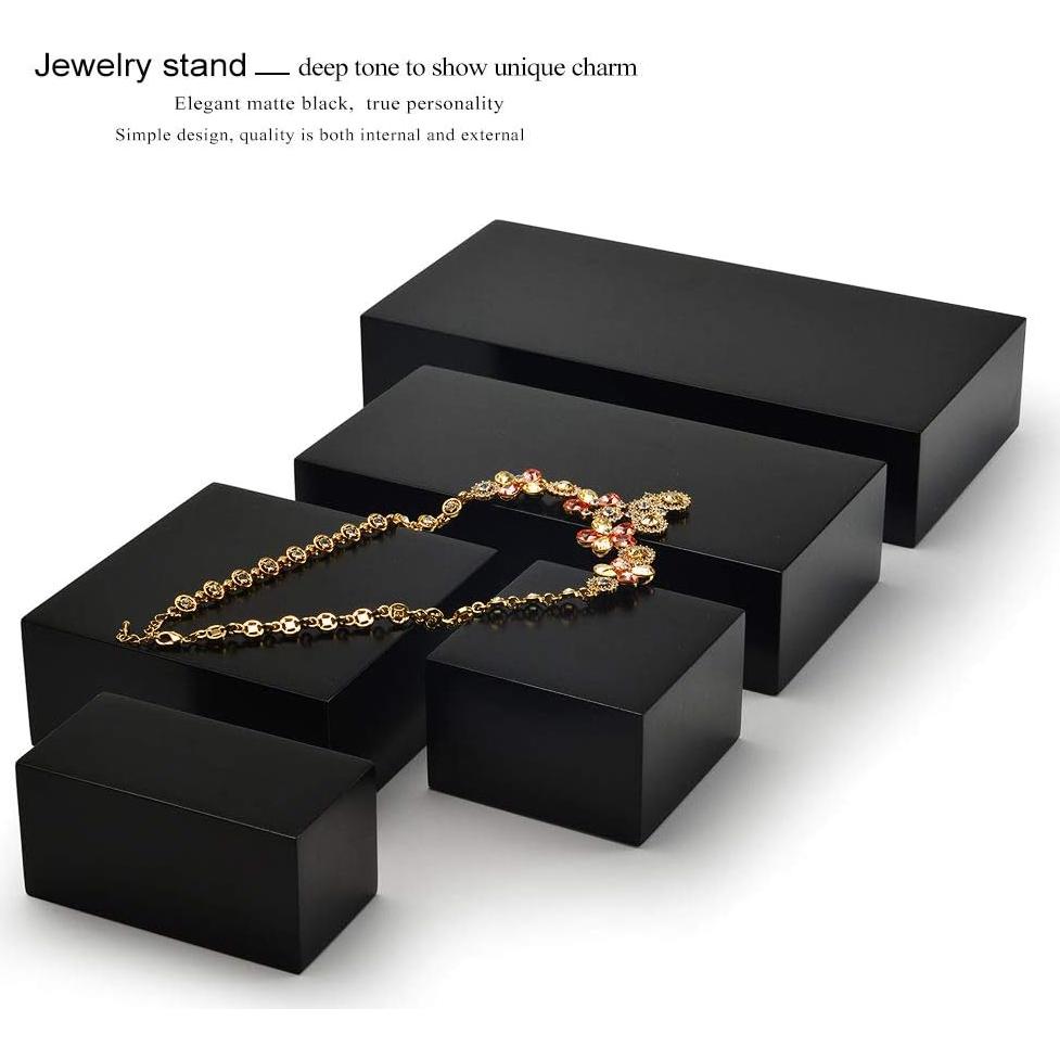 Soporte de exhibición de joyería Oirlv minimalista madera negra