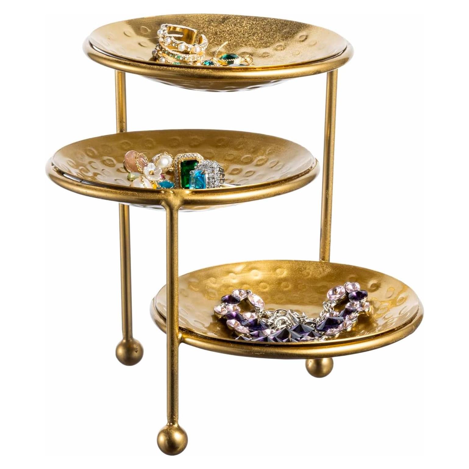 Organizador de Joyas MyGift 3 Niveles Bronce Martillado