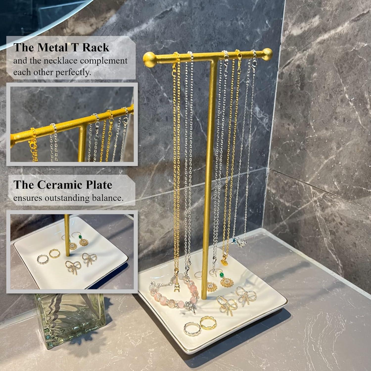 Soporte de Joyería JHJFRAWY con Plato de Cerámica 30.48 cm
