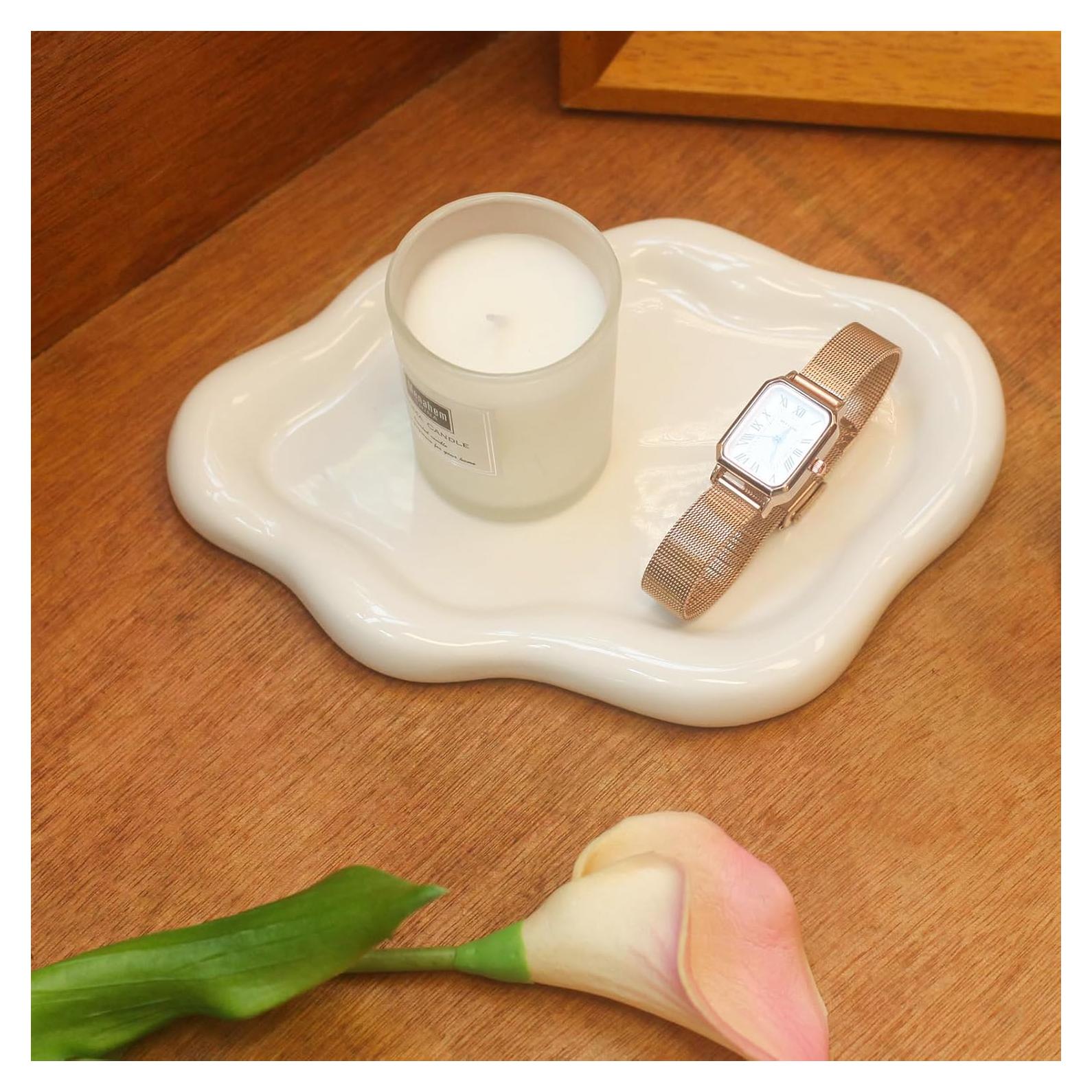 Plato de Joyería Cerámica CCINPPY Nube Blanco 19.6x13.5 cm