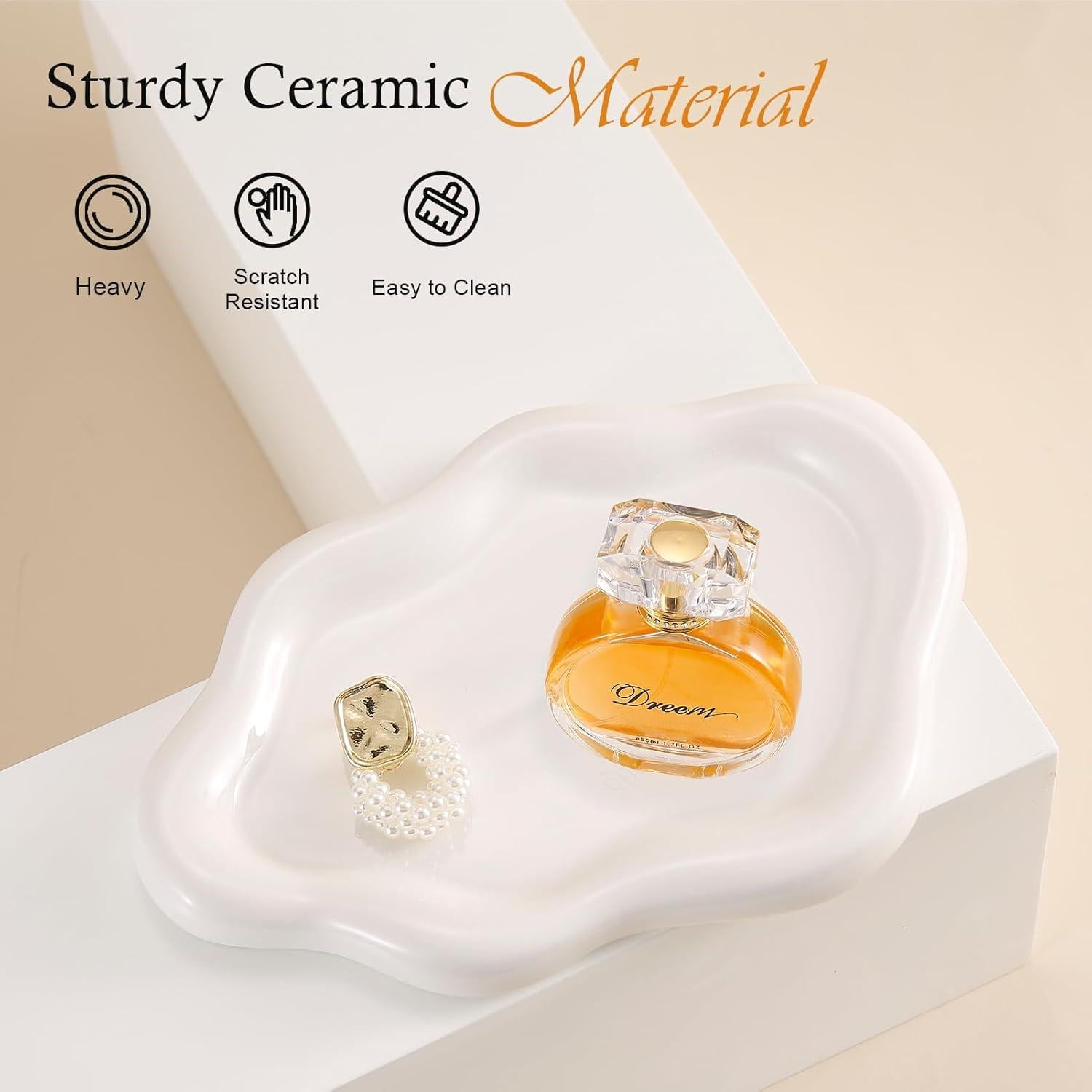 Plato de Joyería Cerámica CCINPPY Nube Blanco 19.6x13.5 cm