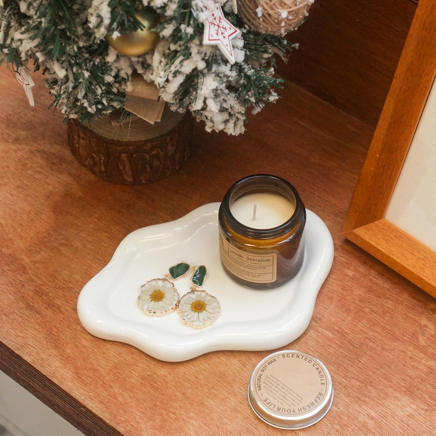 Plato de Joyería Cerámica CCINPPY Nube Blanco 19.6x13.5 cm