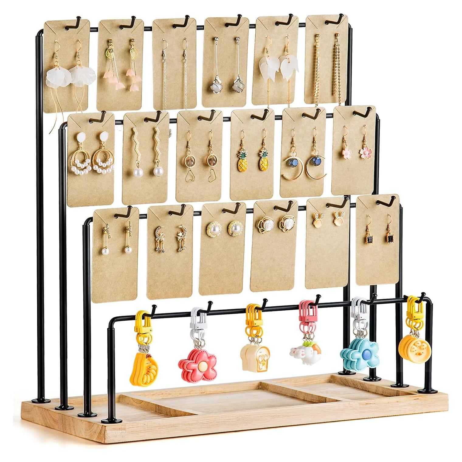 Soporte de exhibición de aretes KEIMIXJIA 4 niveles 38.1x17.8cm