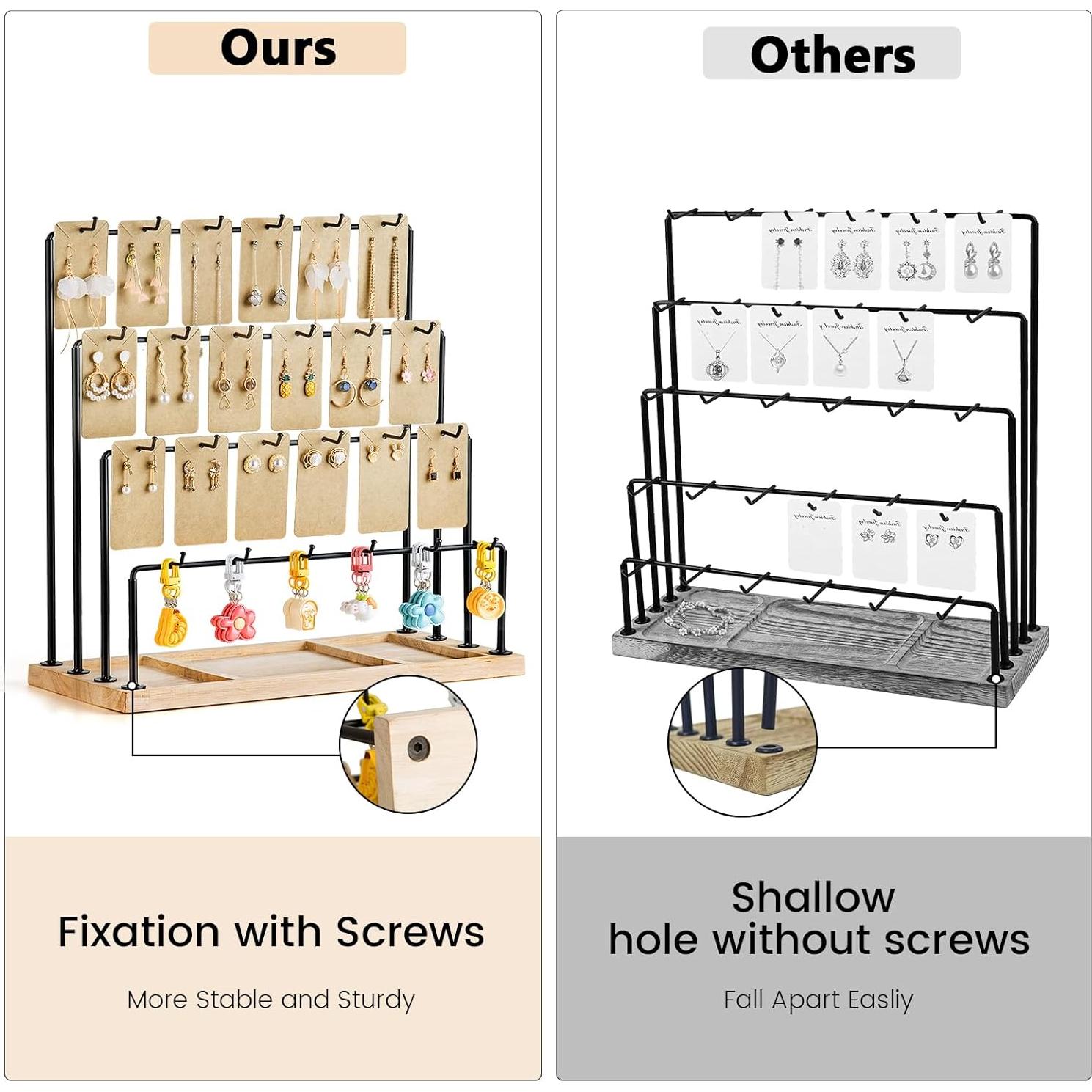 Soporte de exhibición de aretes KEIMIXJIA 4 niveles 38.1x17.8cm