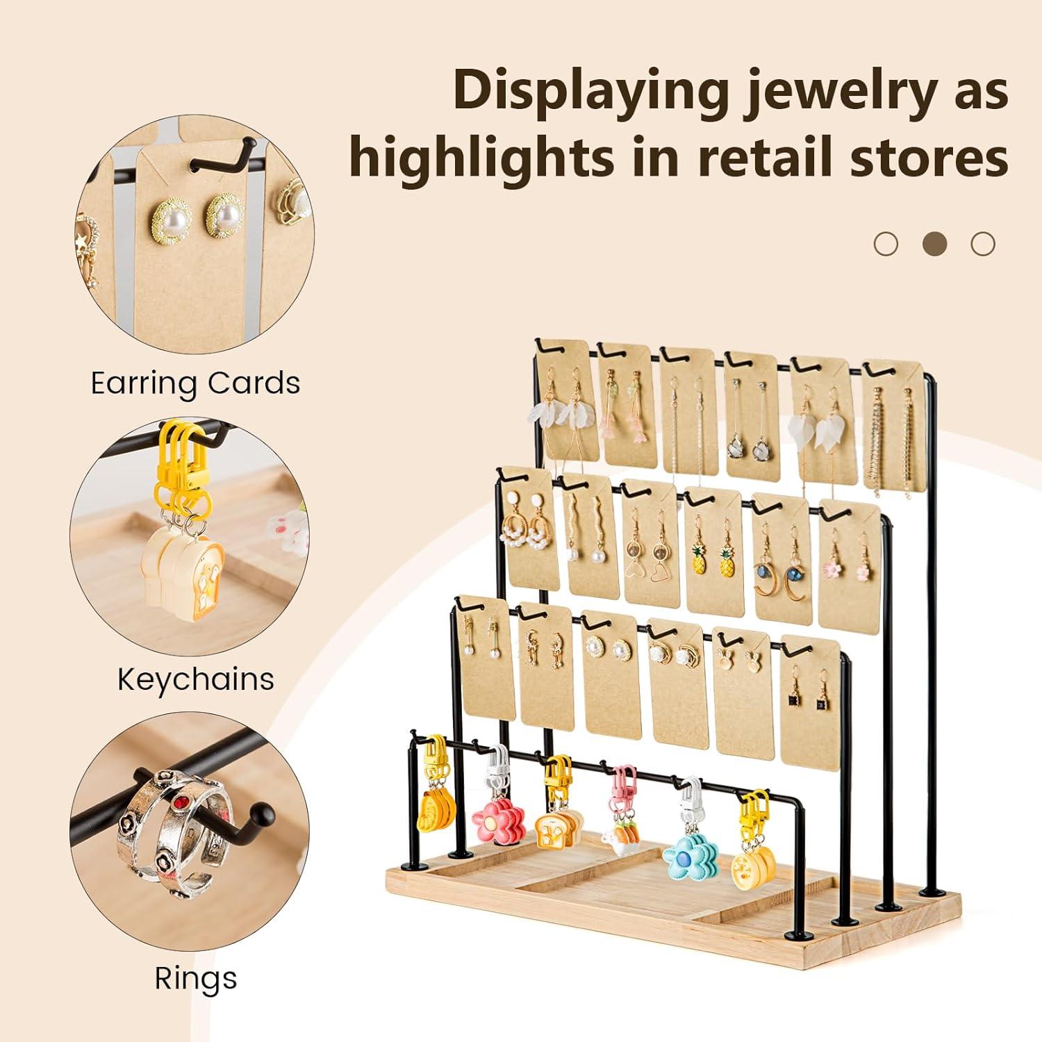 Soporte de exhibición de aretes KEIMIXJIA 4 niveles 38.1x17.8cm