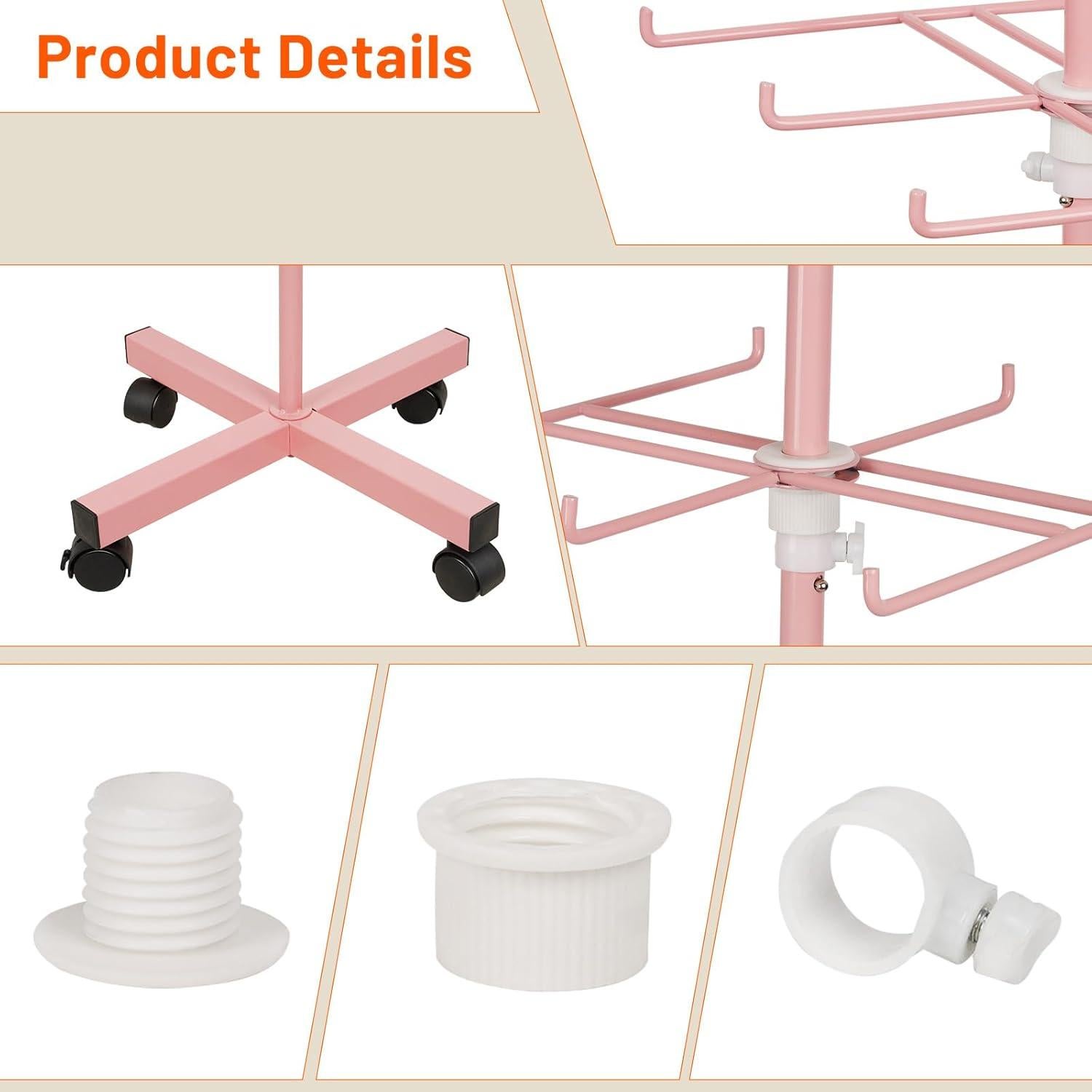 Soporte de Exhibición Giratorio Flenpptly 4 Niveles Ajustable Rosa