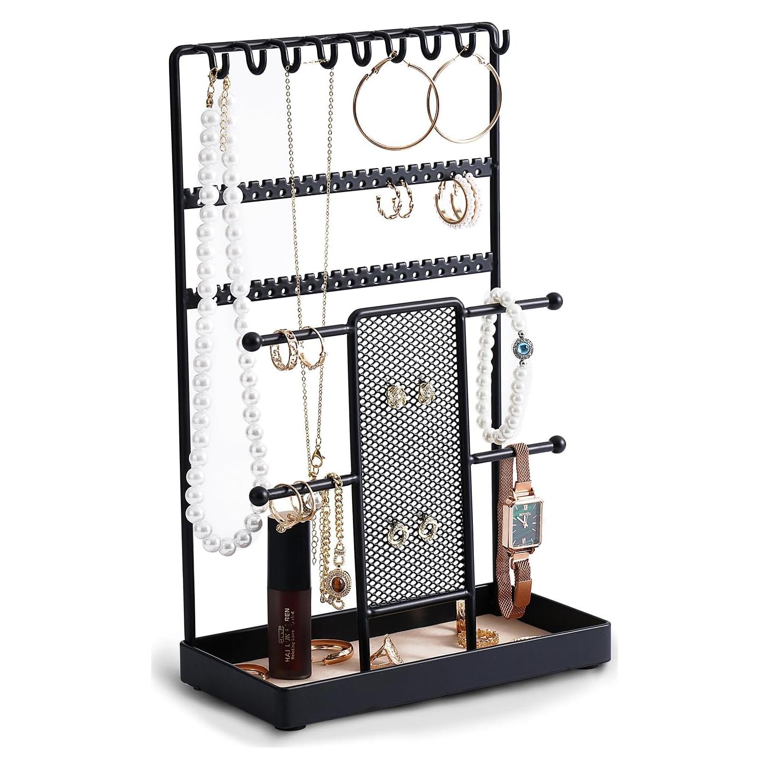 Organizador de Joyas Cut-Nic Negro 20x10x34 cm Metal Terciopelo