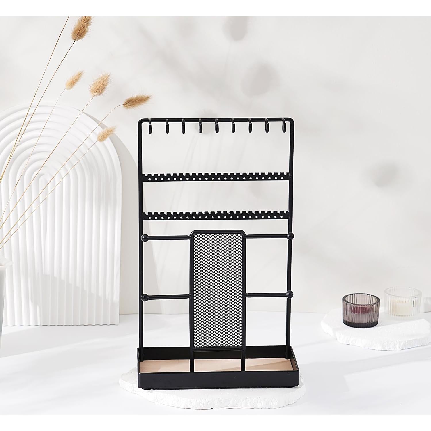 Organizador de Joyas Cut-Nic Negro 20x10x34 cm Metal Terciopelo