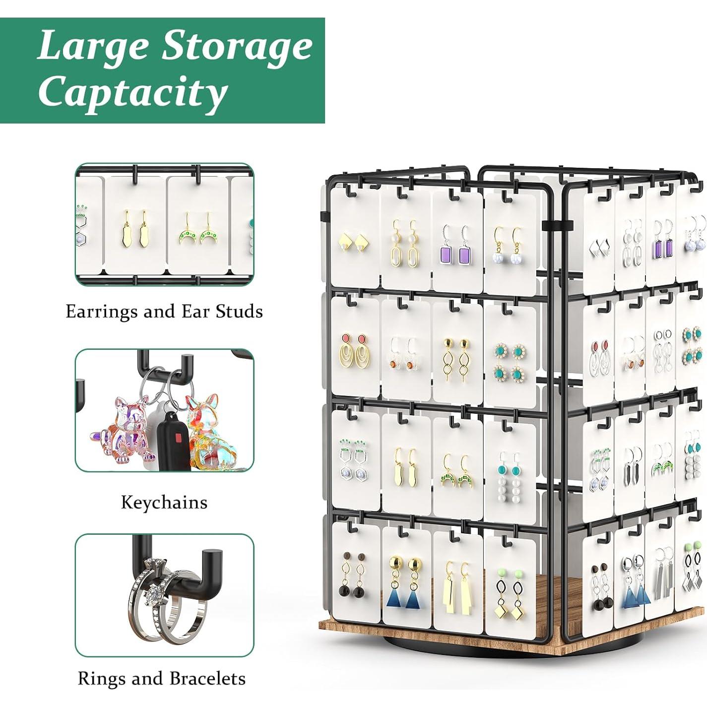 Soporte de Joyería Rotatorio KEIMIXJIA 4 Niveles 64 Ganchos