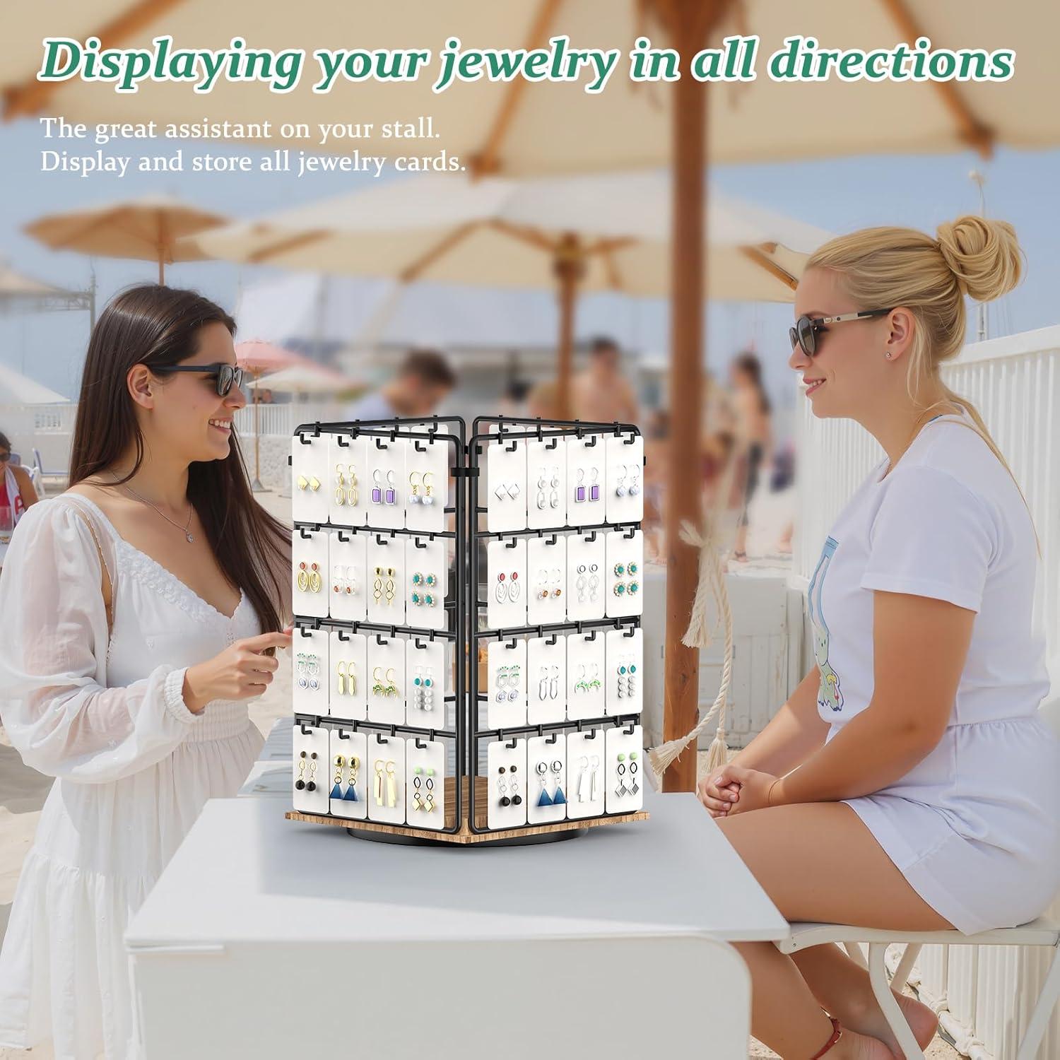 Soporte de Joyería Rotatorio KEIMIXJIA 4 Niveles 64 Ganchos