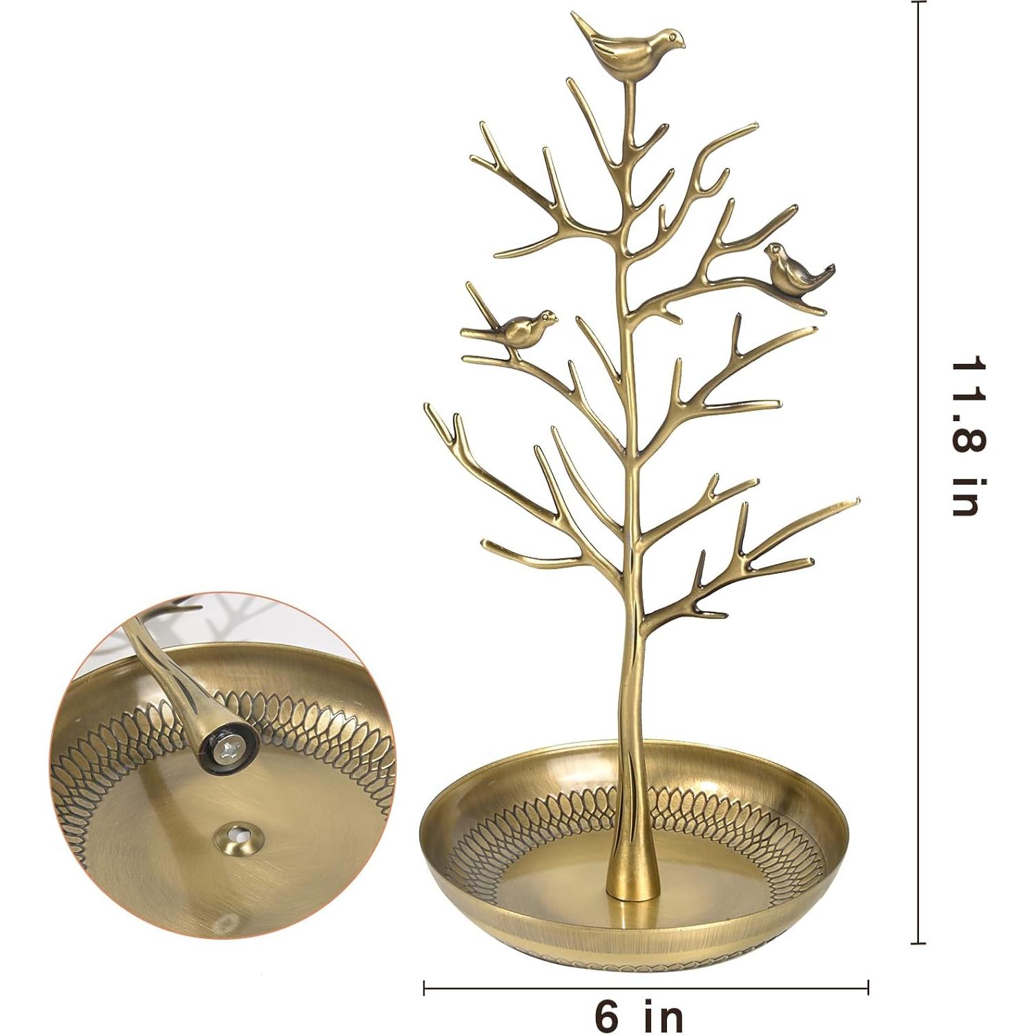 Organizador de Joyería ChezMax Árbol Dorado 30 cm Metal