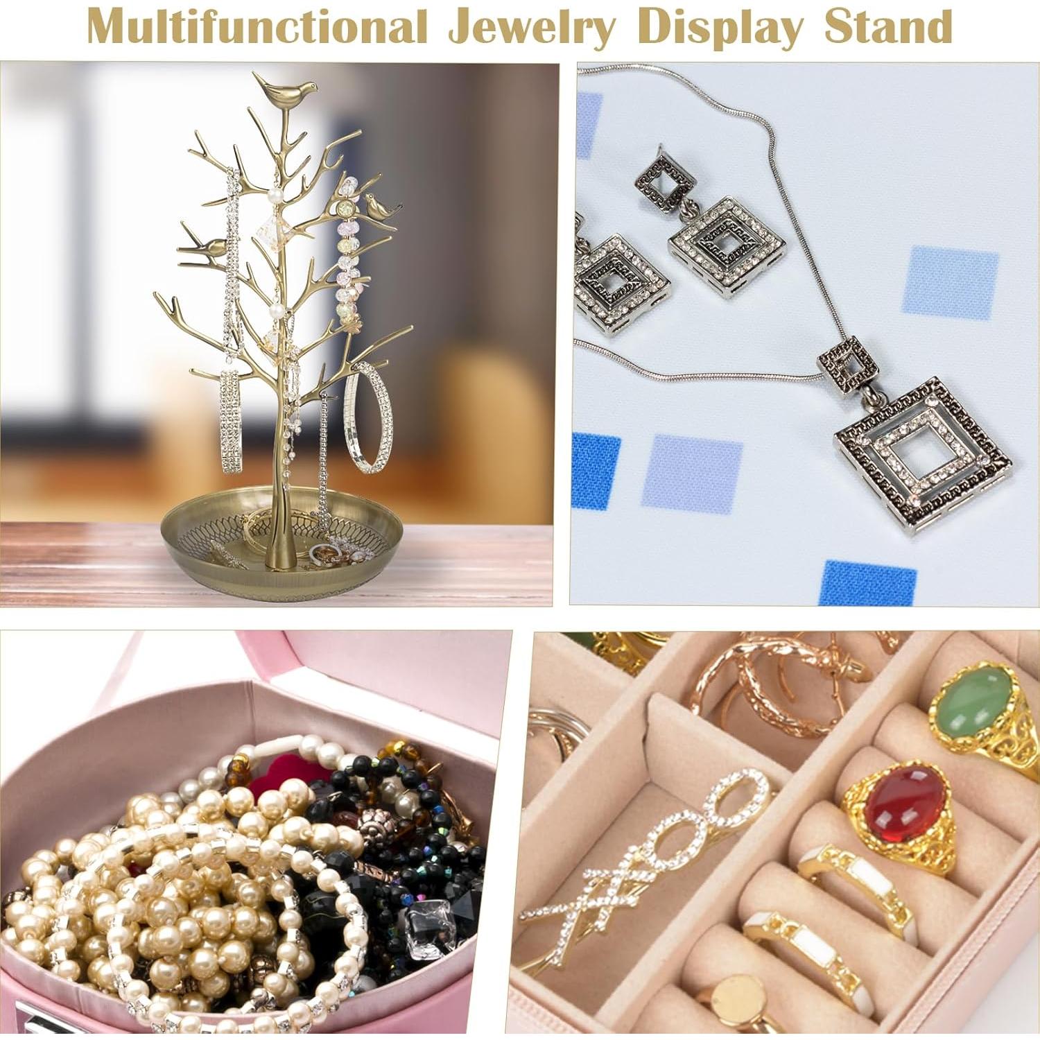 Organizador de Joyería ChezMax Árbol Dorado 30 cm Metal