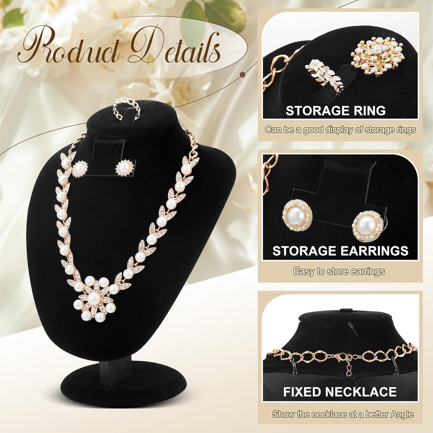 Soporte de Exhibición de Joyería Youyole 3 Pcs Terciopelo Negro