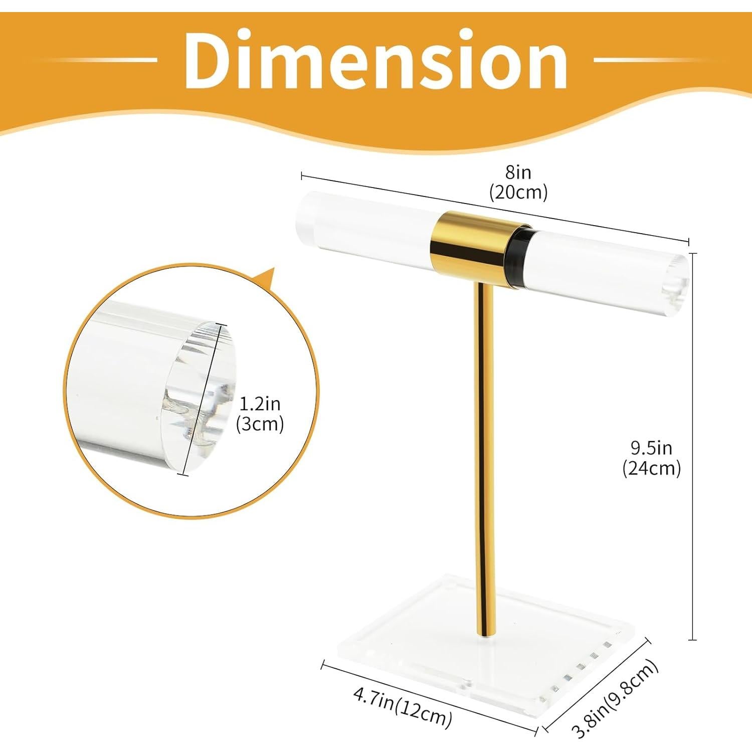 Soporte de Joyería SHUNKAIZS Acrílico y Acero Inoxidable 27.43 cm