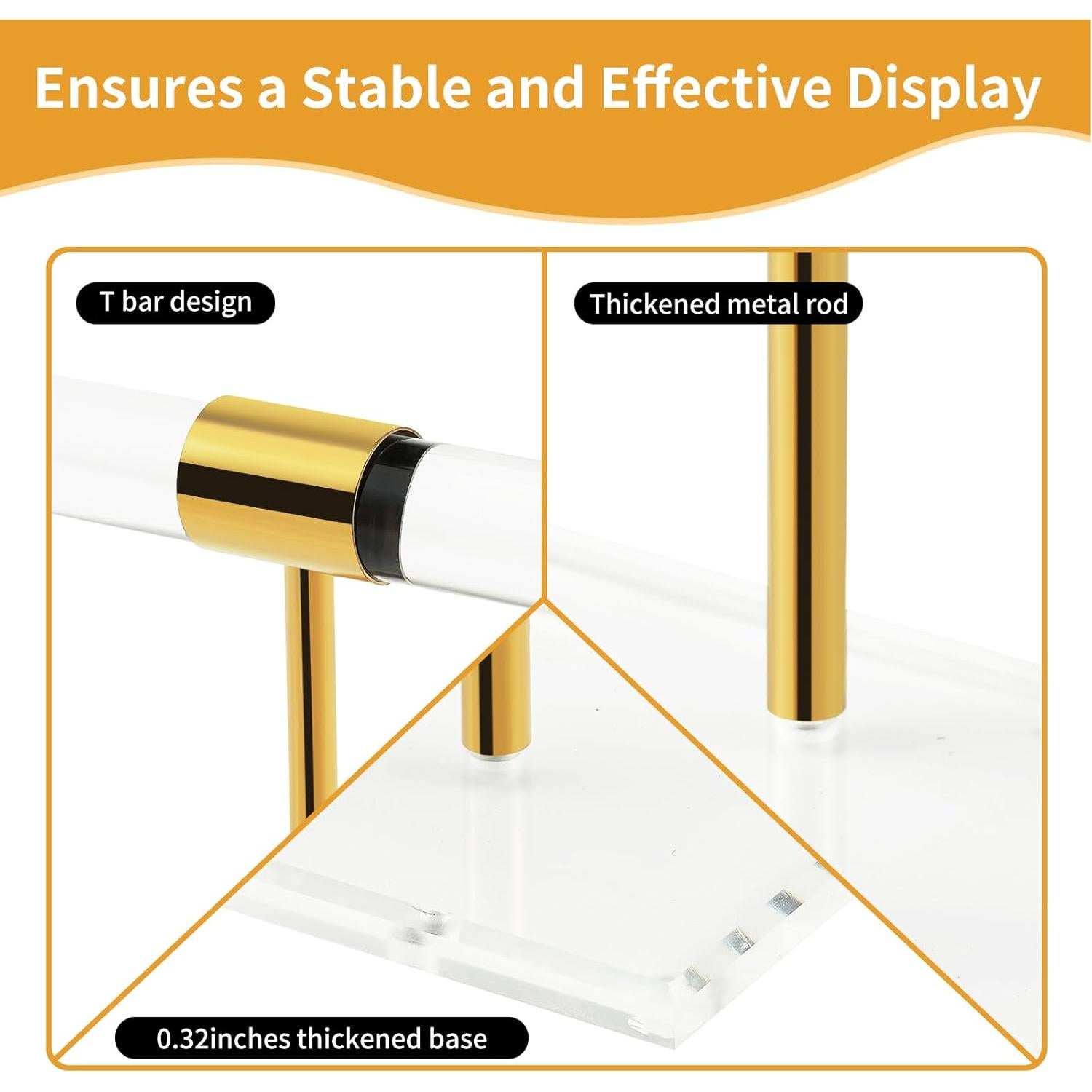 Soporte de Joyería SHUNKAIZS Acrílico y Acero Inoxidable 27.43 cm