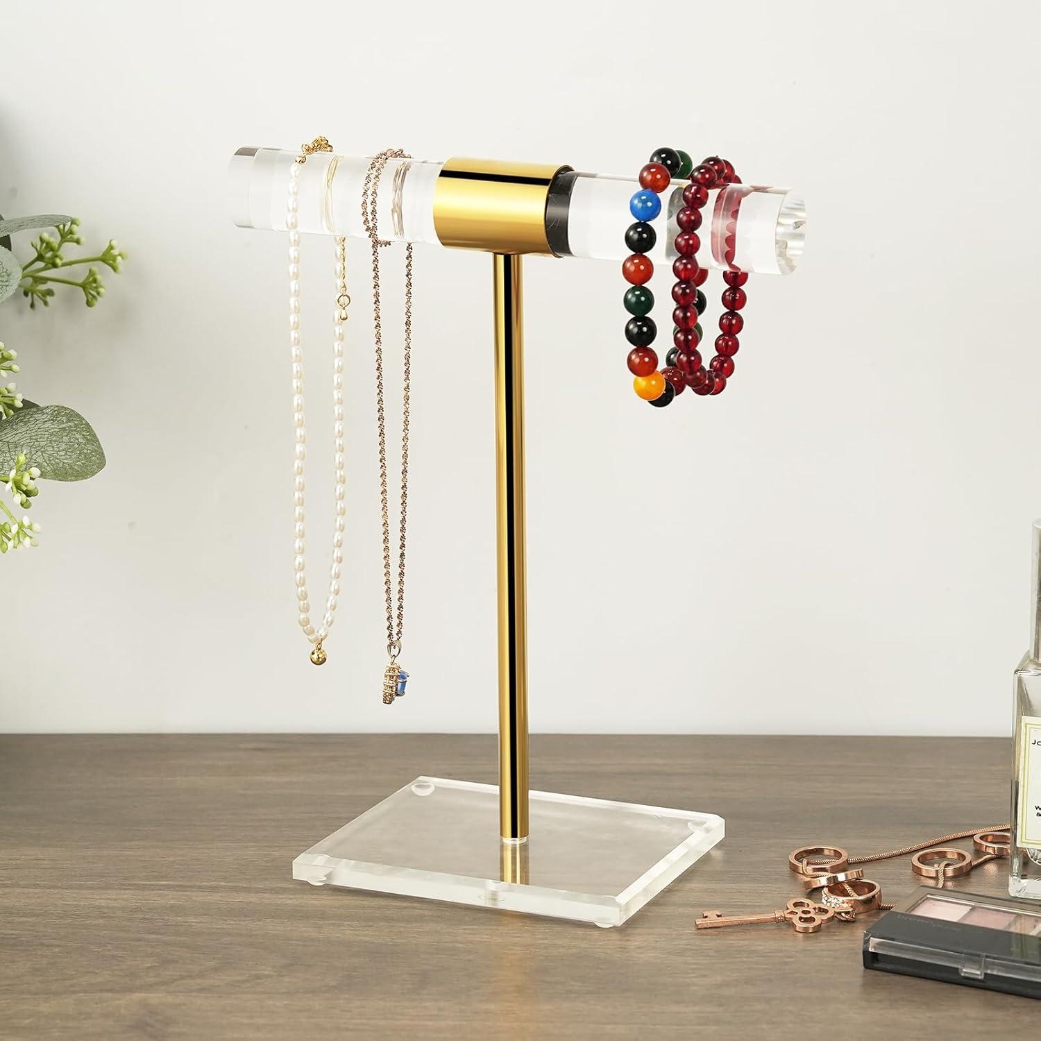 Soporte de Joyería SHUNKAIZS Acrílico y Acero Inoxidable 27.43 cm