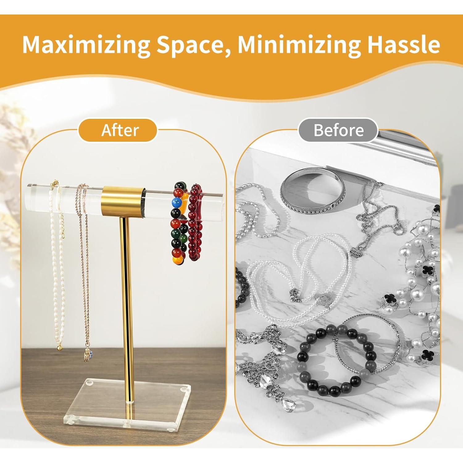 Soporte de Joyería SHUNKAIZS Acrílico y Acero Inoxidable 27.43 cm