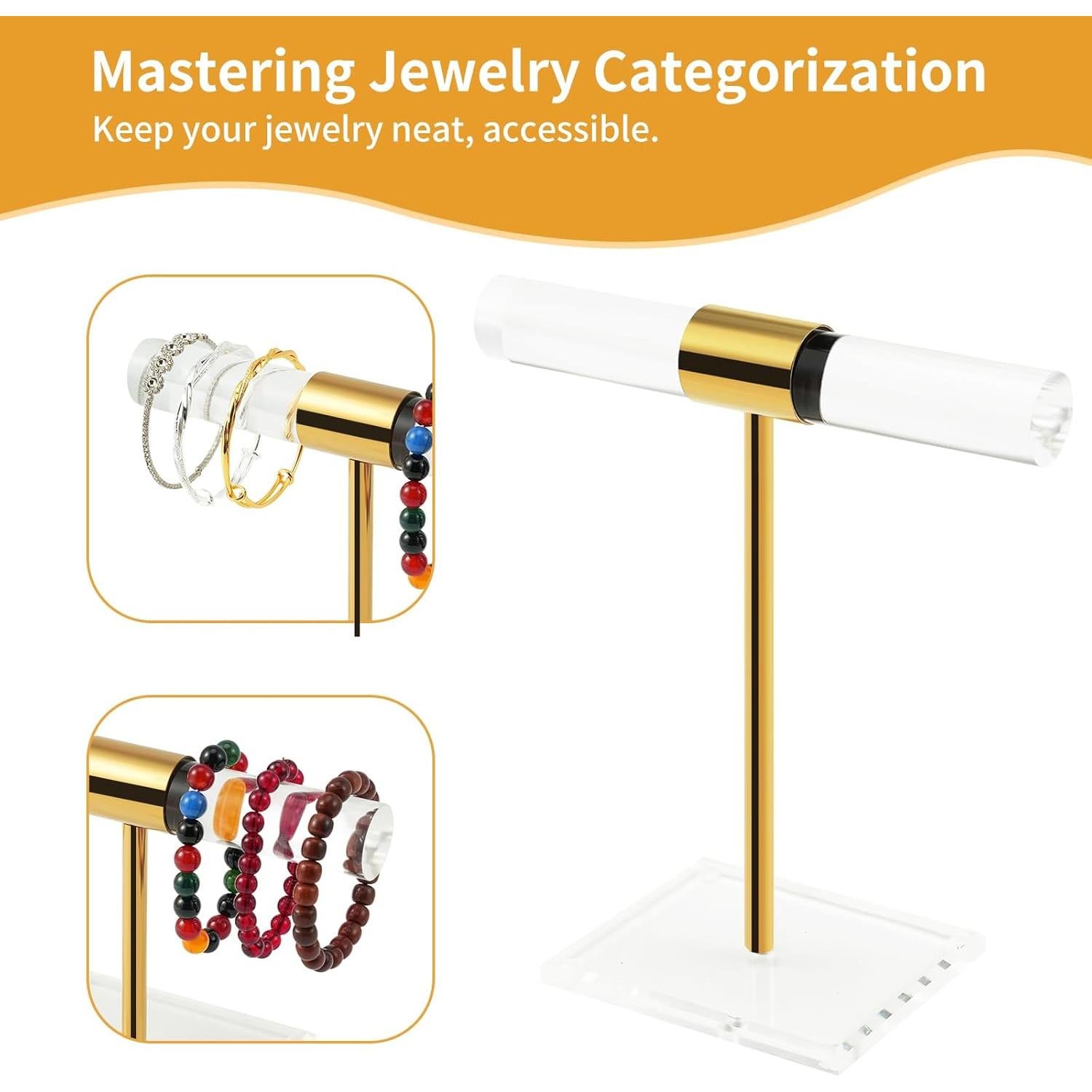 Soporte de Joyería SHUNKAIZS Acrílico y Acero Inoxidable 27.43 cm