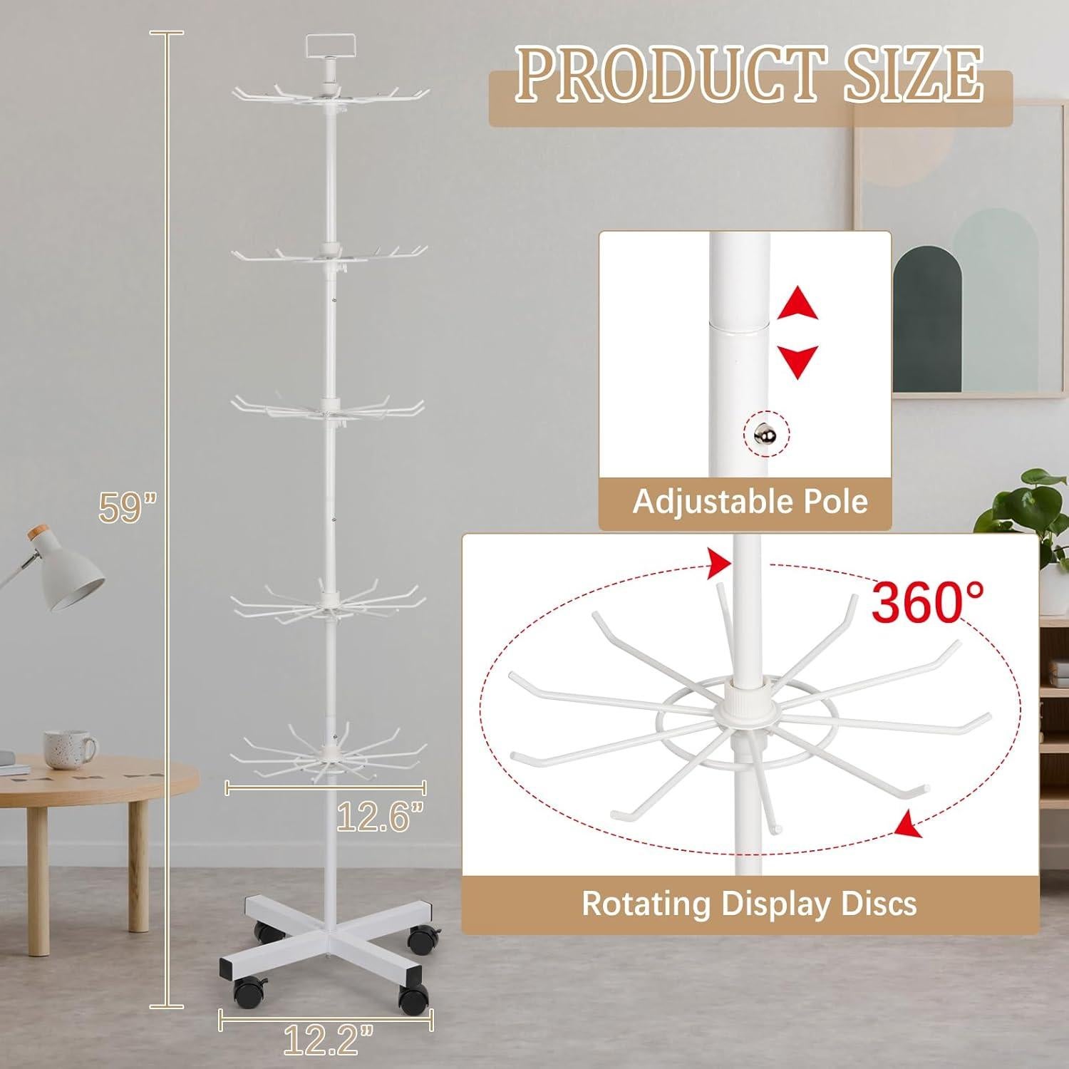 Soporte de Exhibición de Metal Exttlliy 5 Niveles Blanco