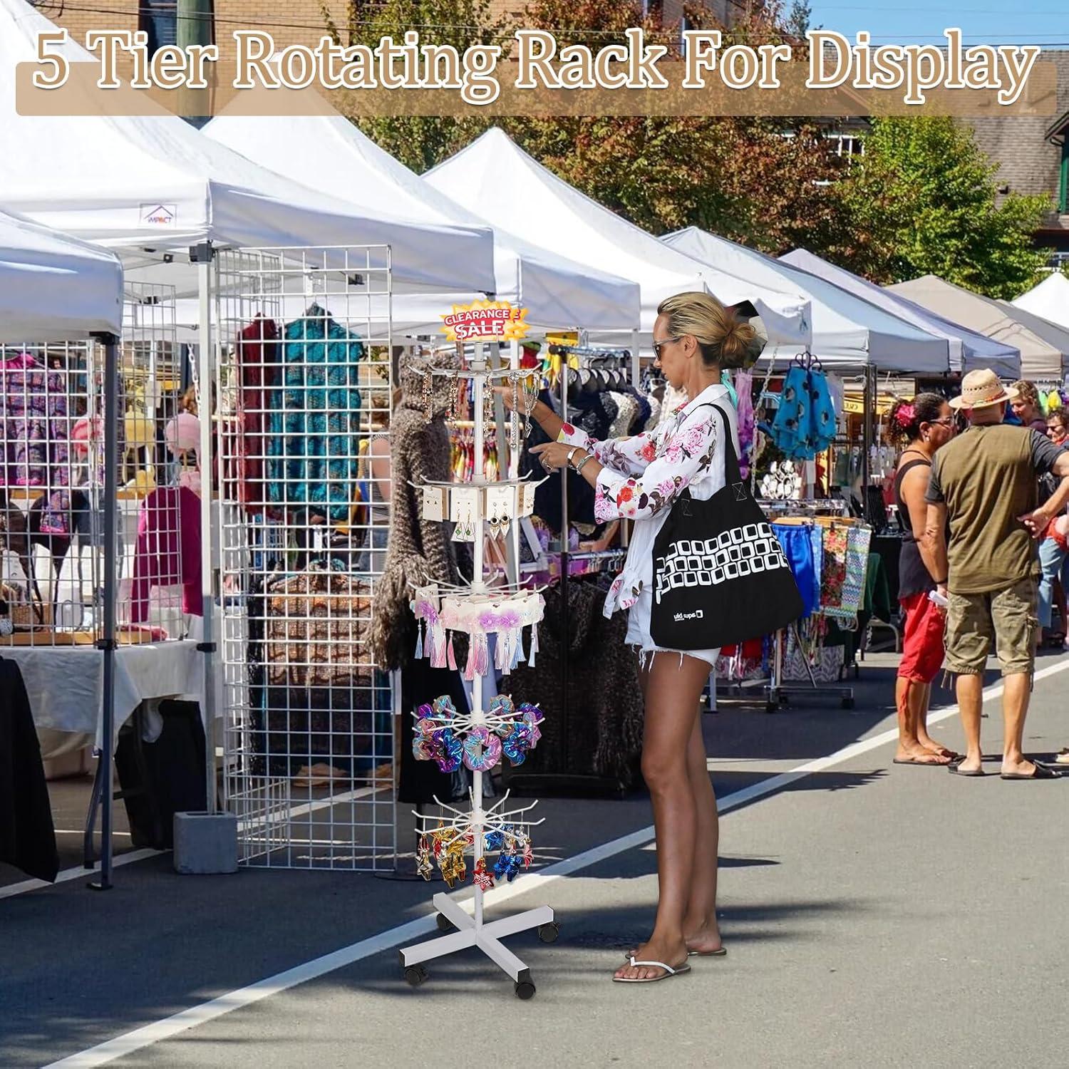 Soporte de Exhibición de Metal Exttlliy 5 Niveles Blanco