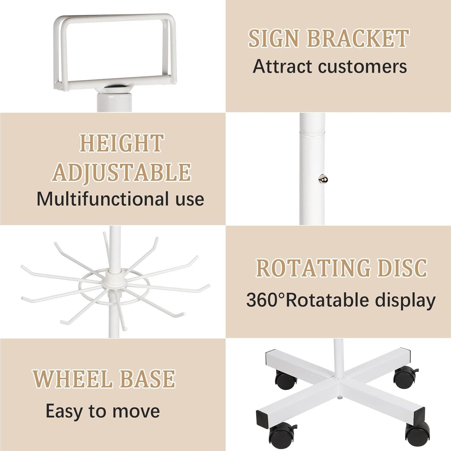 Soporte de Exhibición de Metal Exttlliy 5 Niveles Blanco