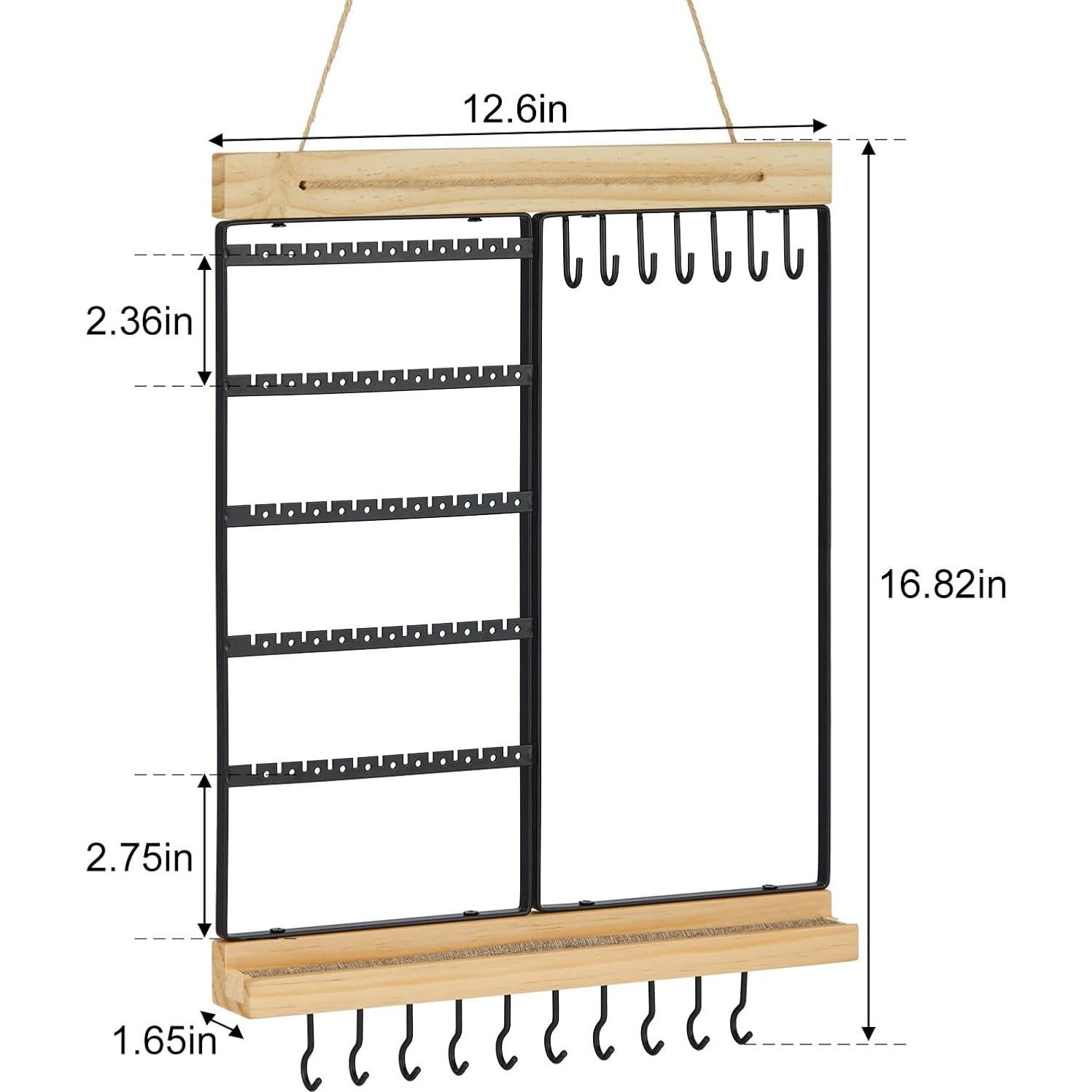 Organizador de Joyería Colgante Feyejade Negro 5 Niveles