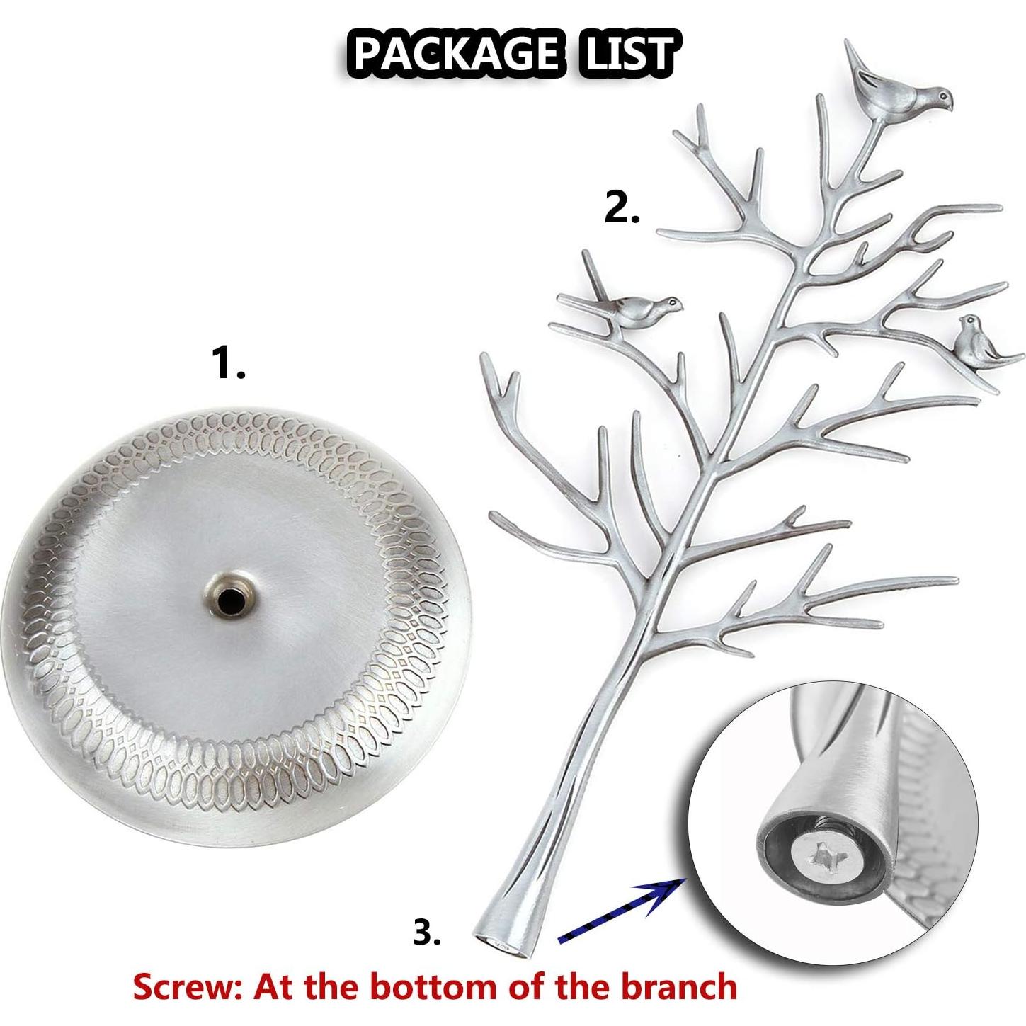 Soporte de Joyería Árbol WELL-STRONG Plata 30x16 cm