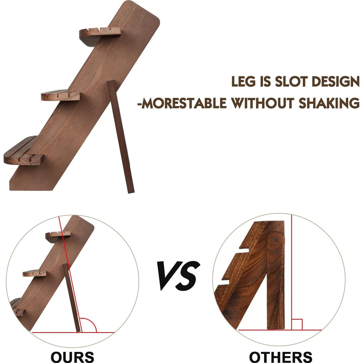 Soporte de Exhibición de Madera WHEARTED 3 Niveles Nuez