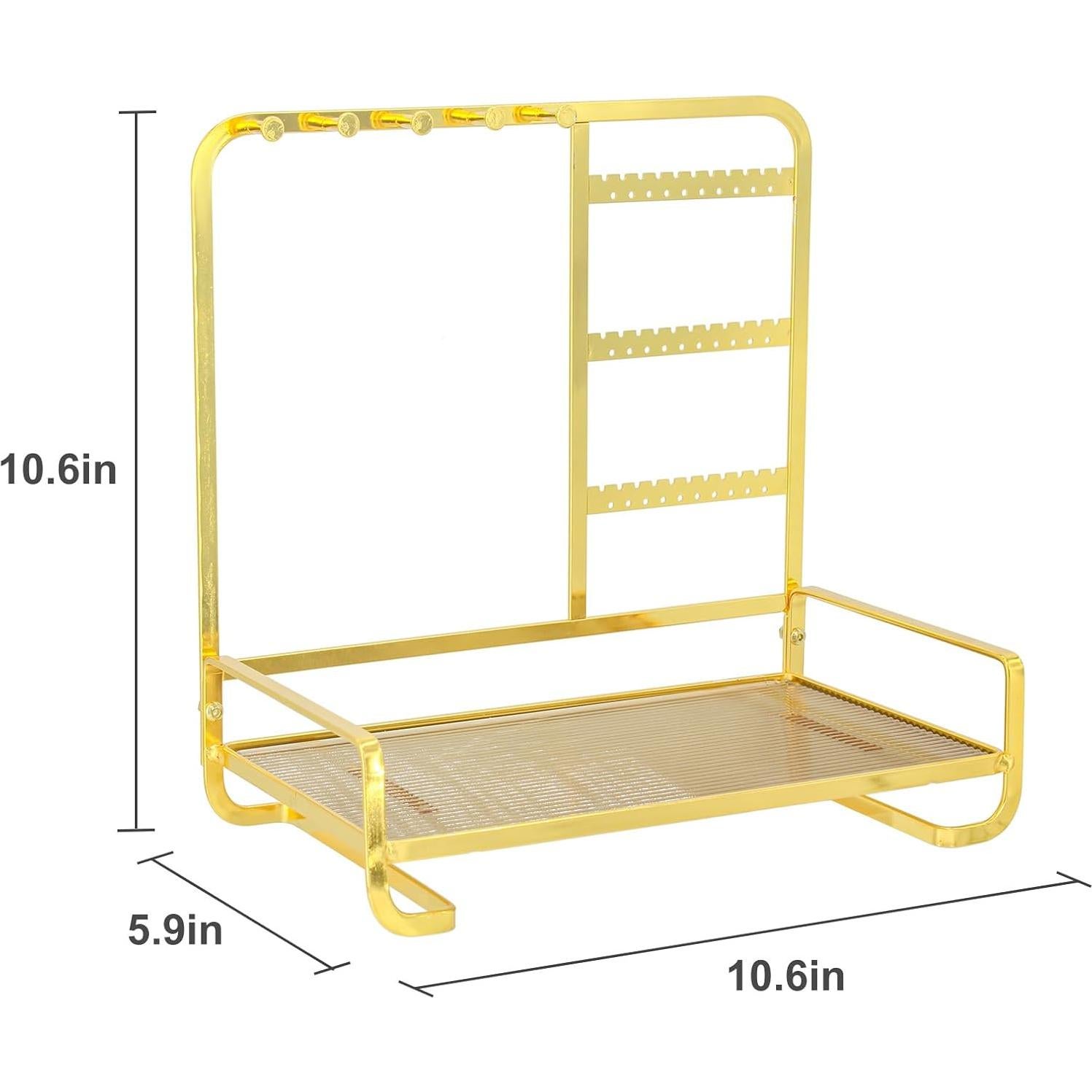 Organizador de Joyería KOOAAICCHI Metal y Acrílico Dorado