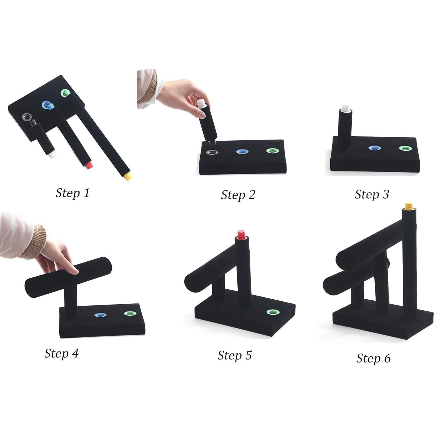 Soporte de Joyería Wuligirl Terciopelo Negro 3 Niveles