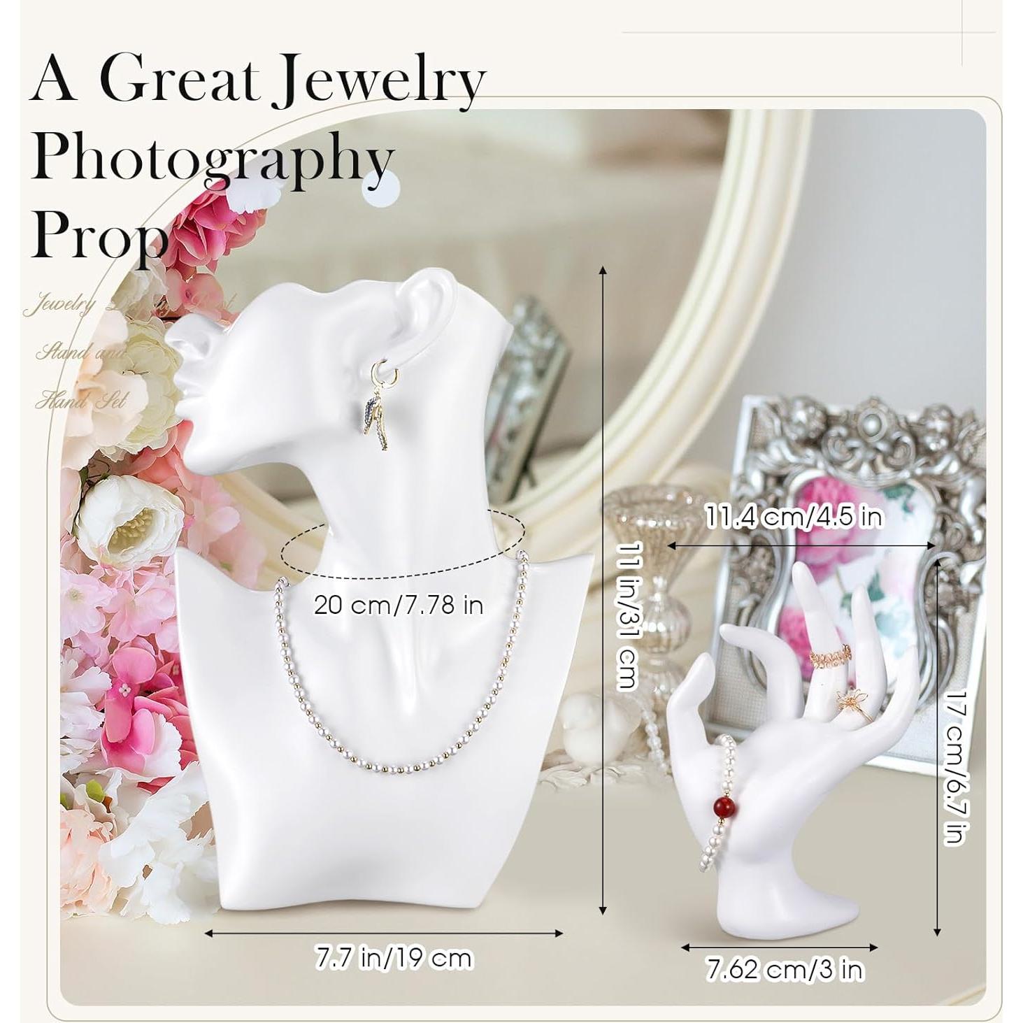 Conjunto de exhibición de joyería Yalikop 4 Piezas Resina