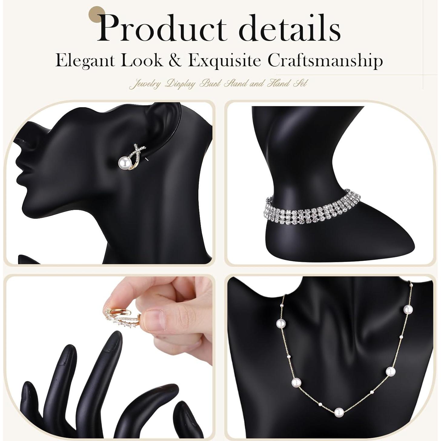 Conjunto de exhibición de joyería Yalikop 4 Piezas Resina